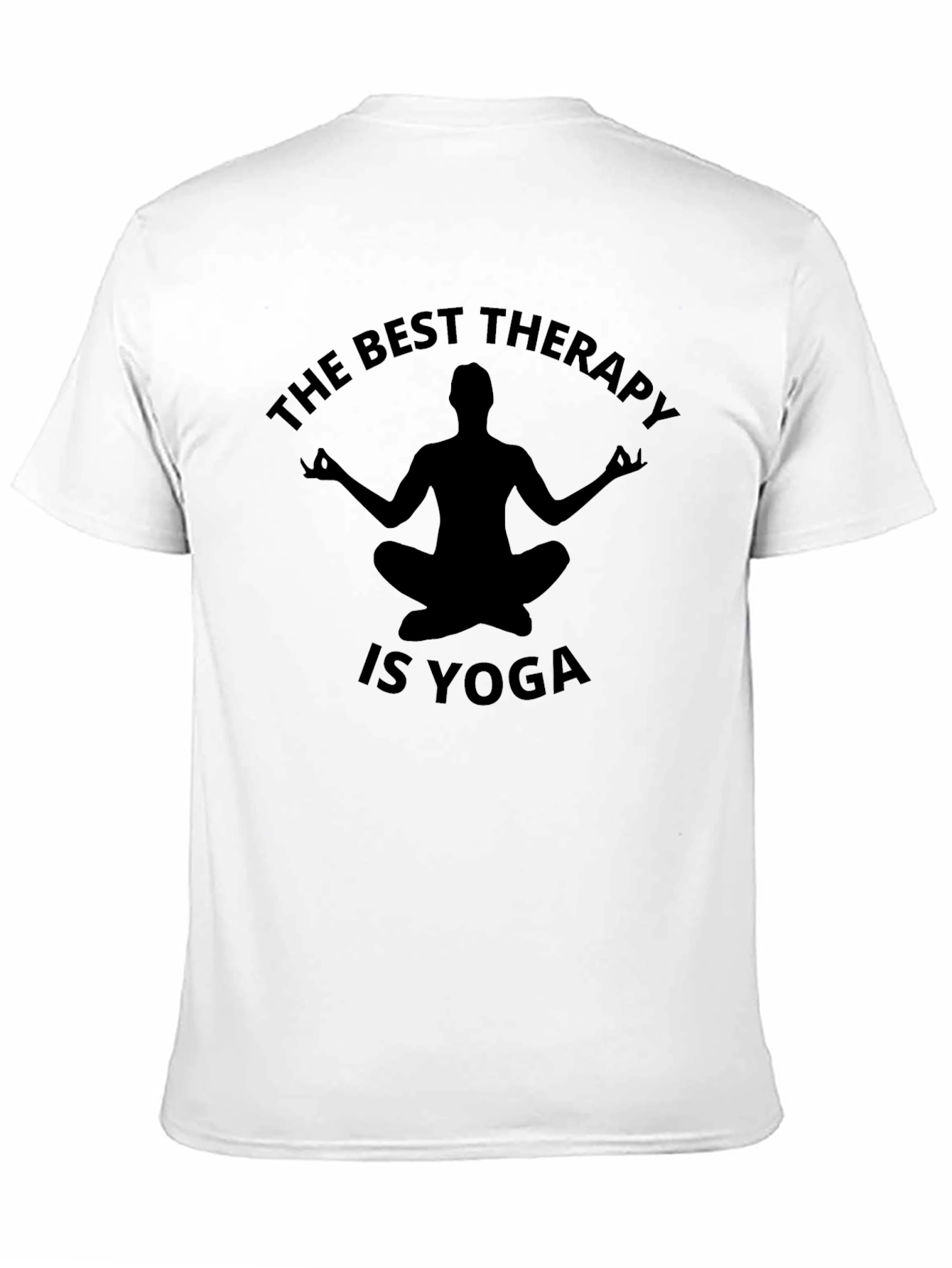 Black The Best Therapy Is Yoga Men's T-Shirt Black view 11