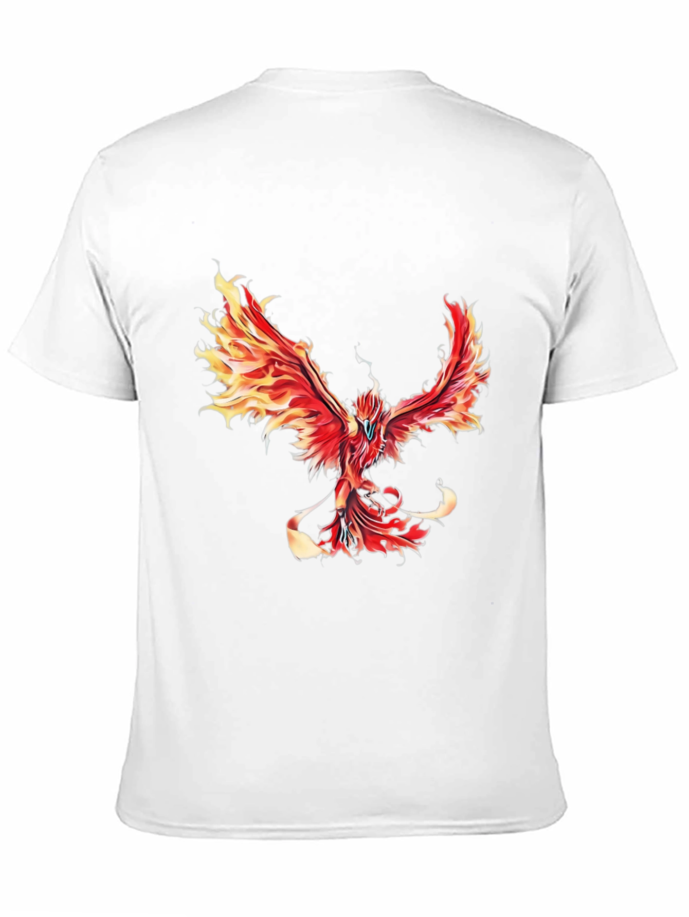Black Fiery Phoenix Graphic Tee - Black Cotton Blend view 11