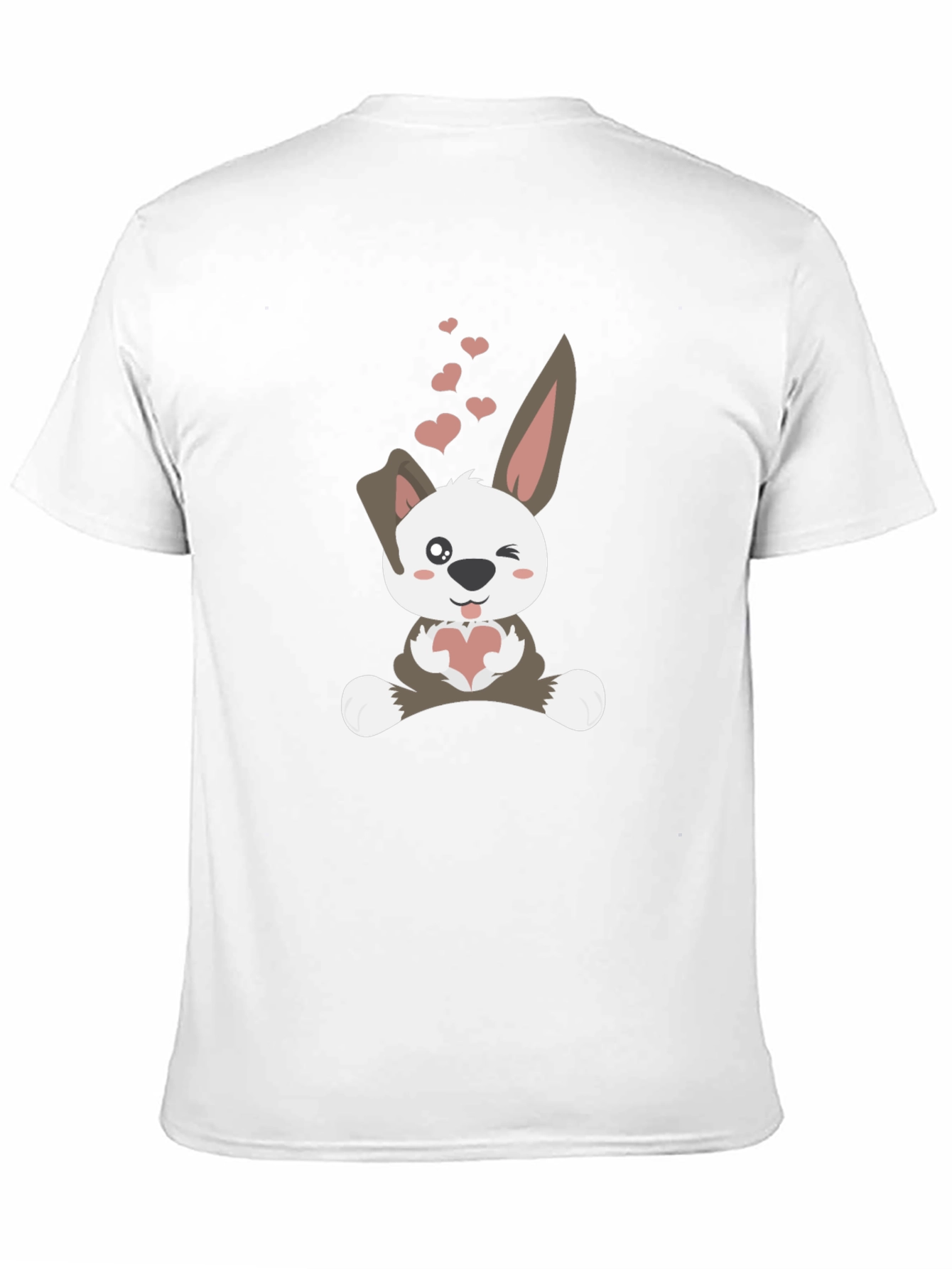 Black Cute Bunny Valentine's Day T-Shirt view 11