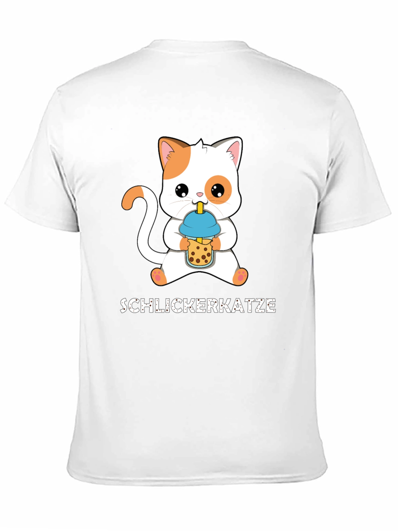 Black Schlickerkatze Cat Boba Tea T-Shirt view 11
