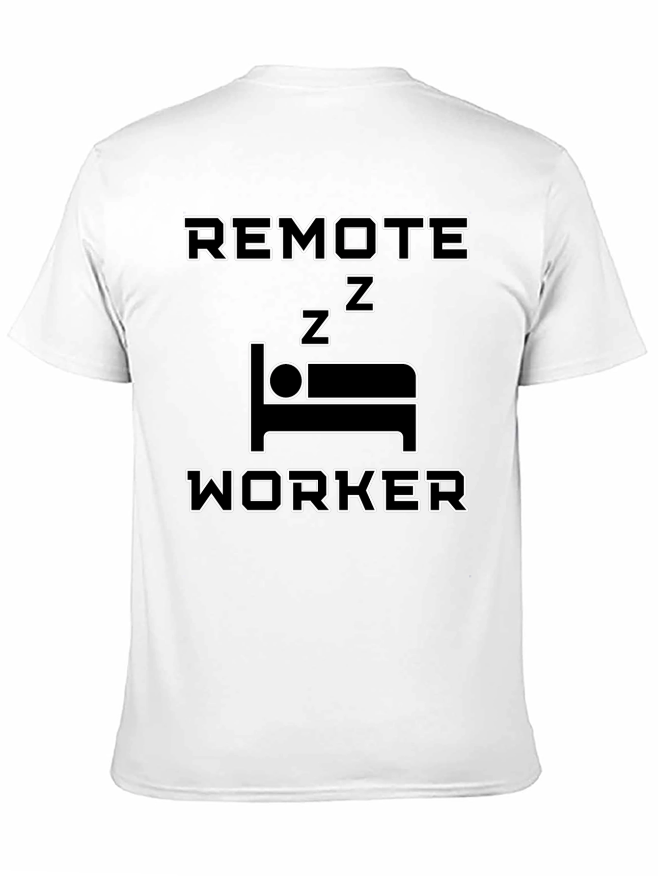 Black Remote Worker Sleepy Black T-Shirt view 11