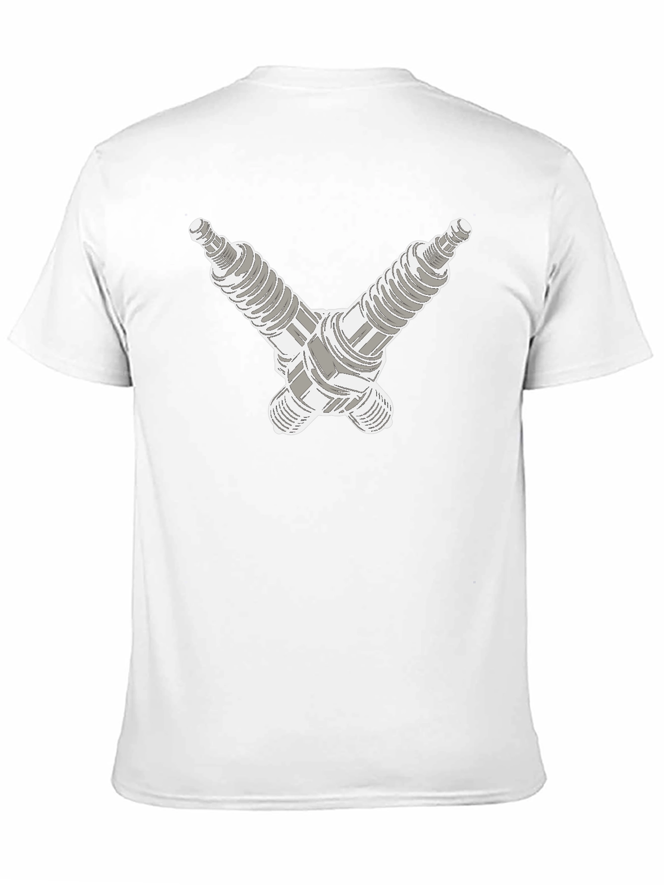 Black Crossed Spark Plugs Graphic Tee - Black view 11