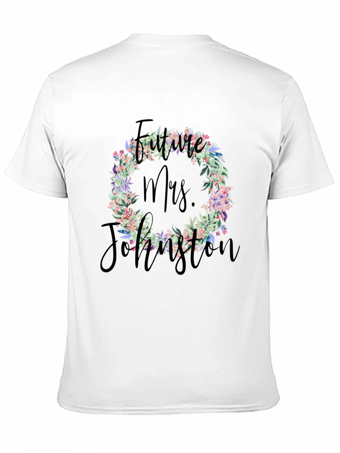 Black Future Mrs. Floral Wreath T-Shirt view 11