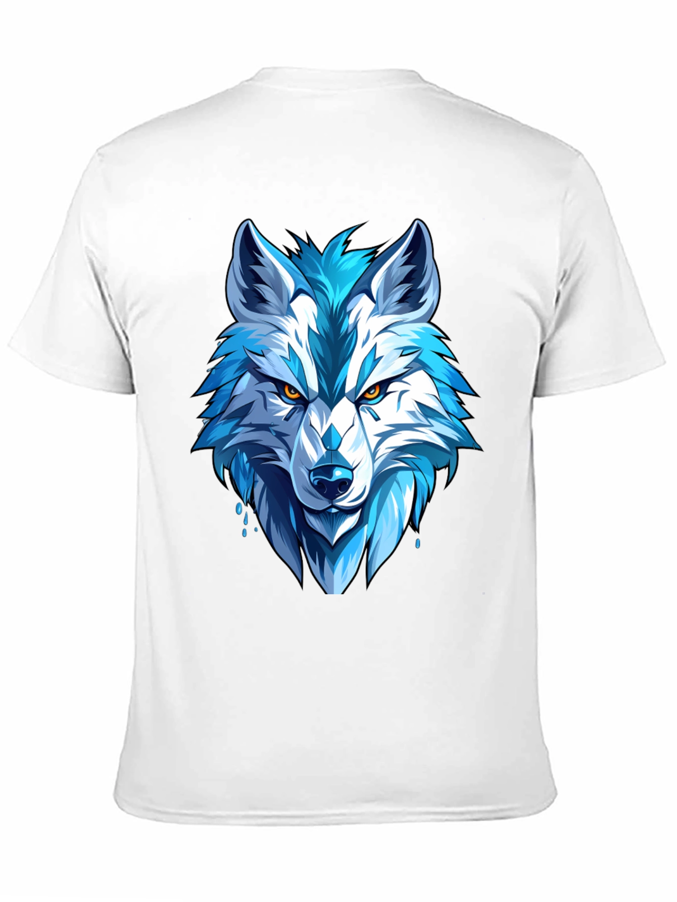 Black Cool Blue Wolf Graphic Tee - Fierce Style view 11