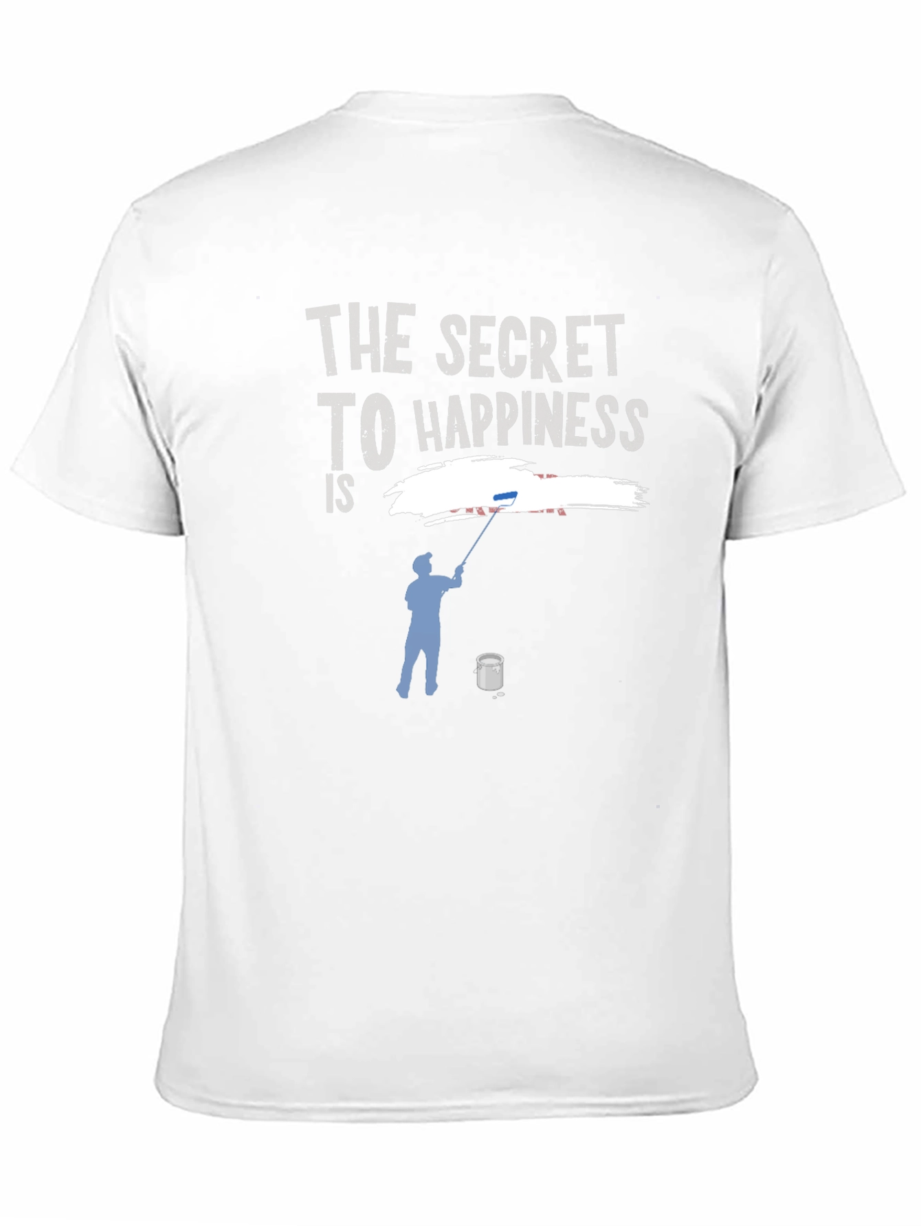 Black Secret to Happiness Painting Crew Neck T-Shirt view 11