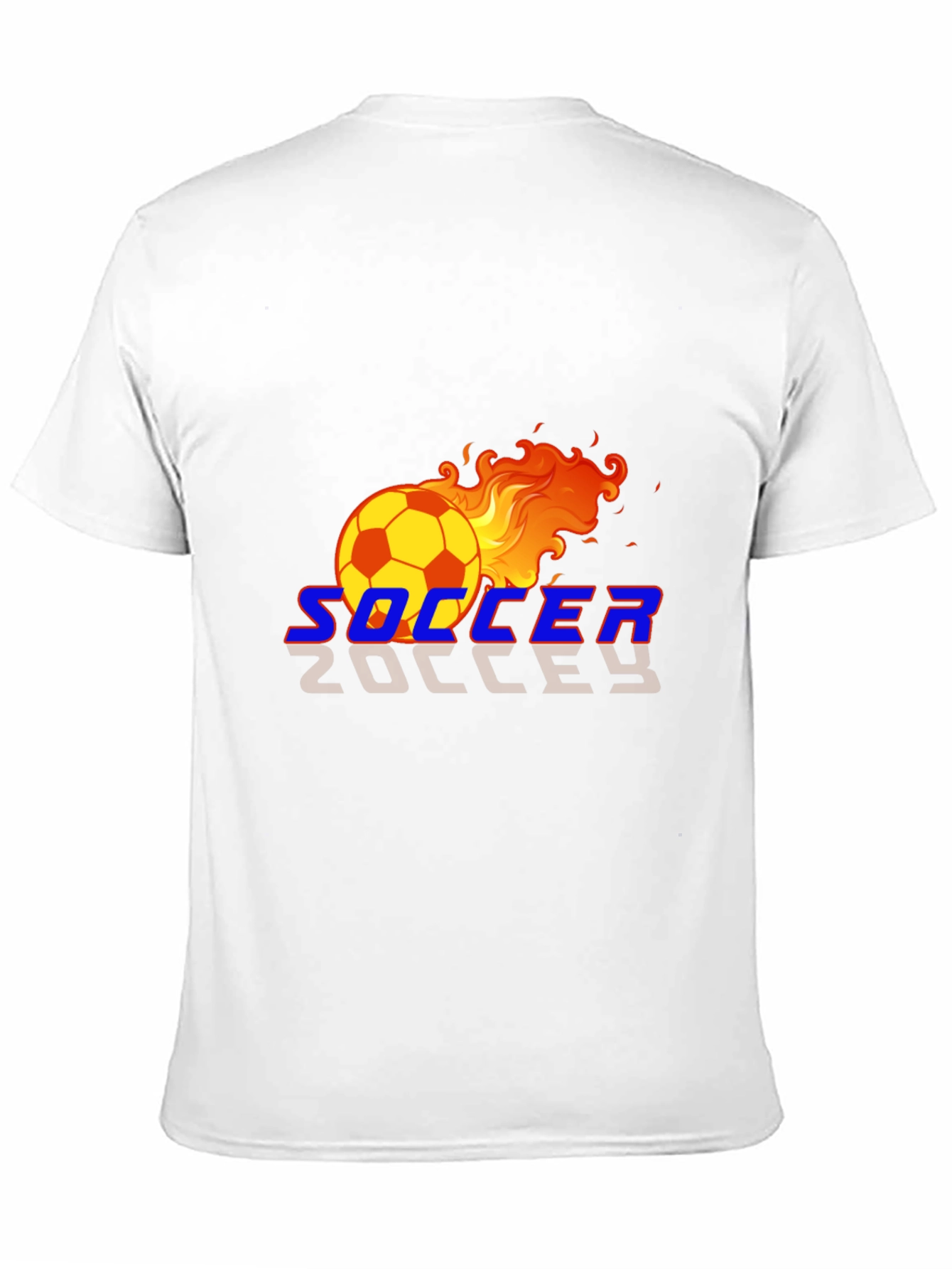 Black Flaming Soccer Ball Graphic T-Shirt view 11