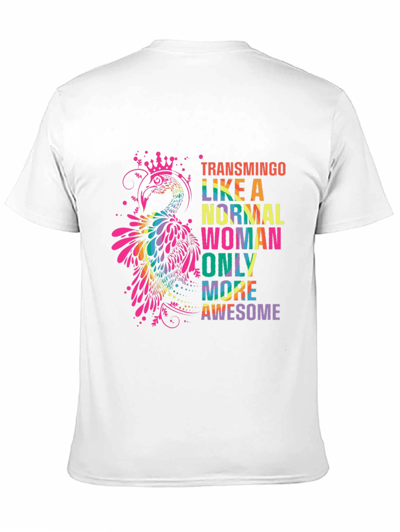 Black Transmingo Colorful Graphic T-Shirt view 11