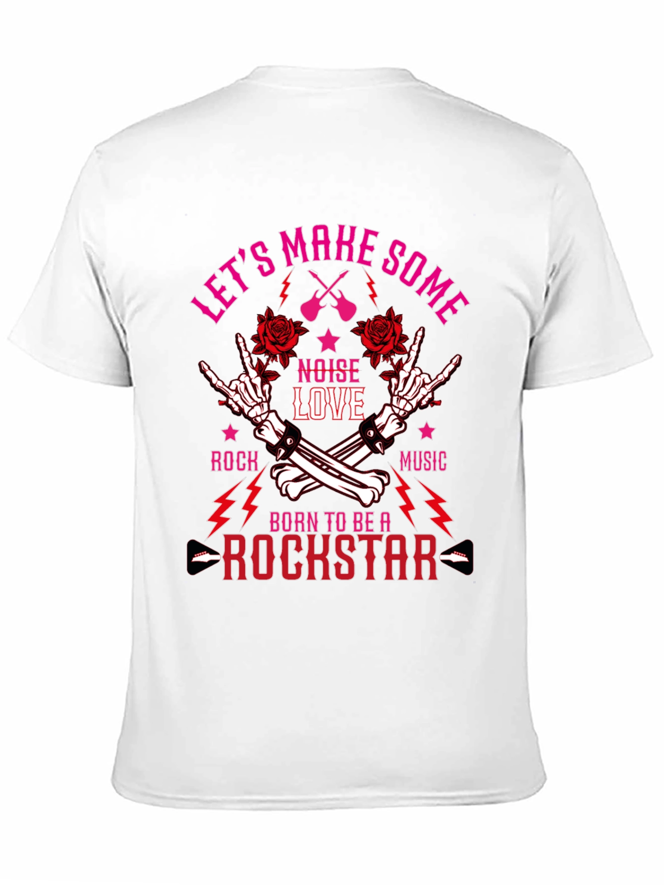Black Born to be a Rockstar T-Shirt view 11