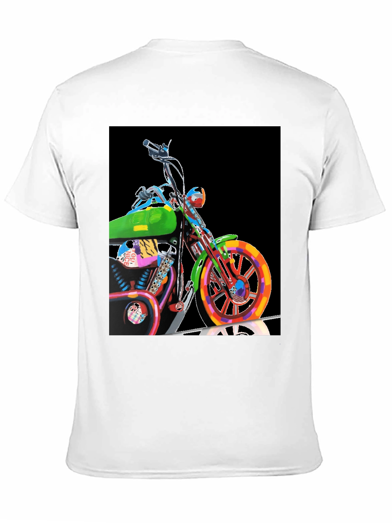 Black Colorful Motorcycle Graphic Tee - Black view 11