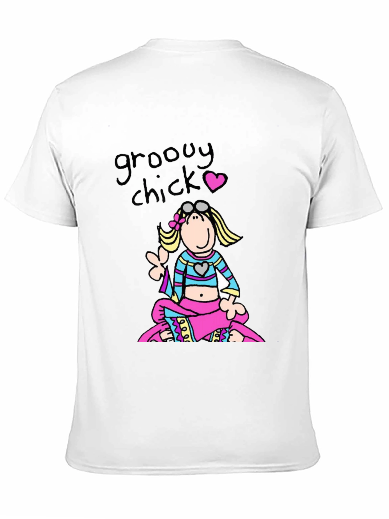 Black Groovy Chick Graphic Tee - Retro 70s Style T-Shirt view 11