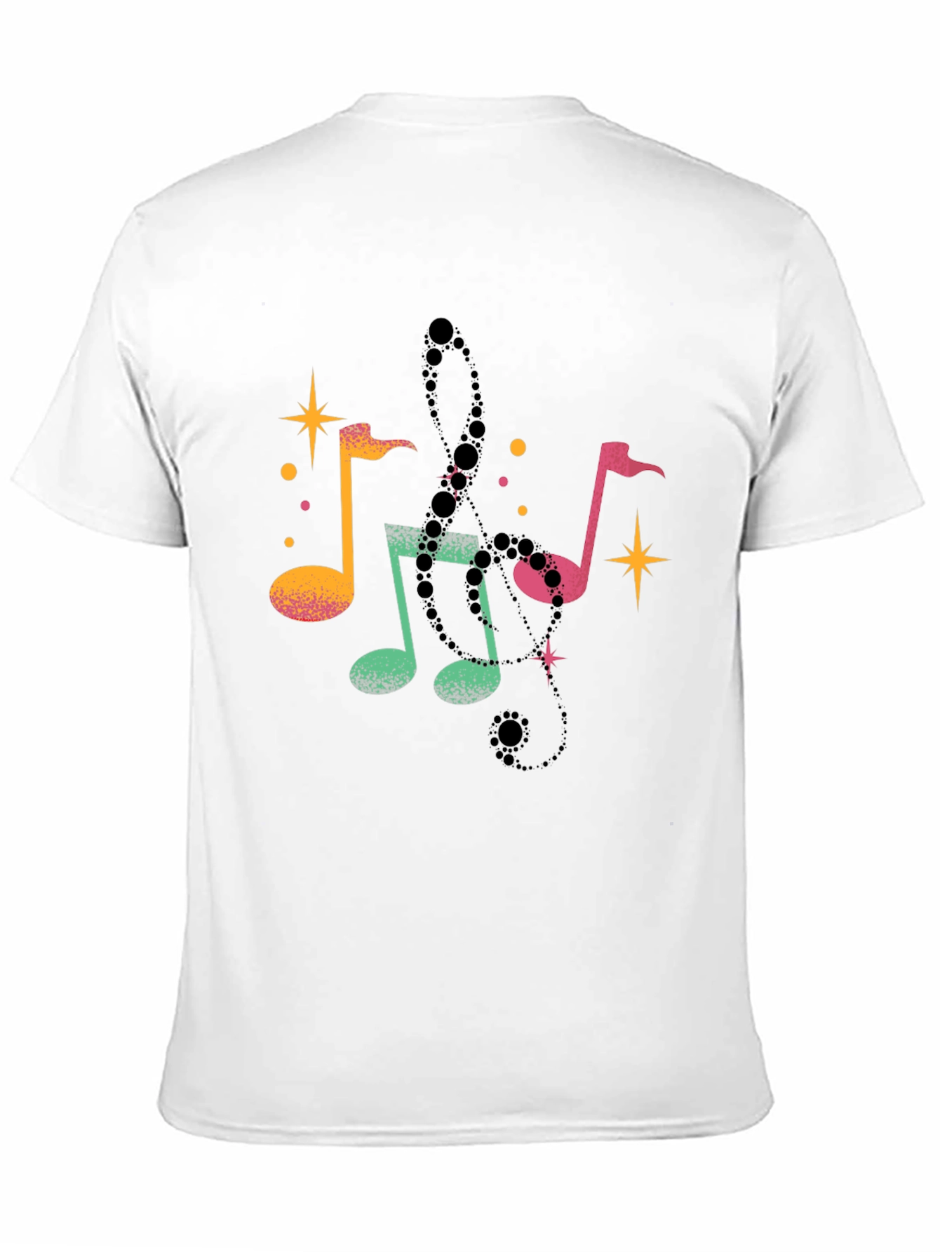 Black Musical Notes Black T-Shirt view 11
