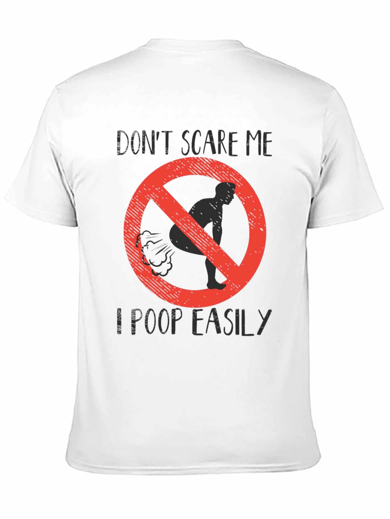 Black Funny "Don't Scare Me" Poop Graphic Tee view 11
