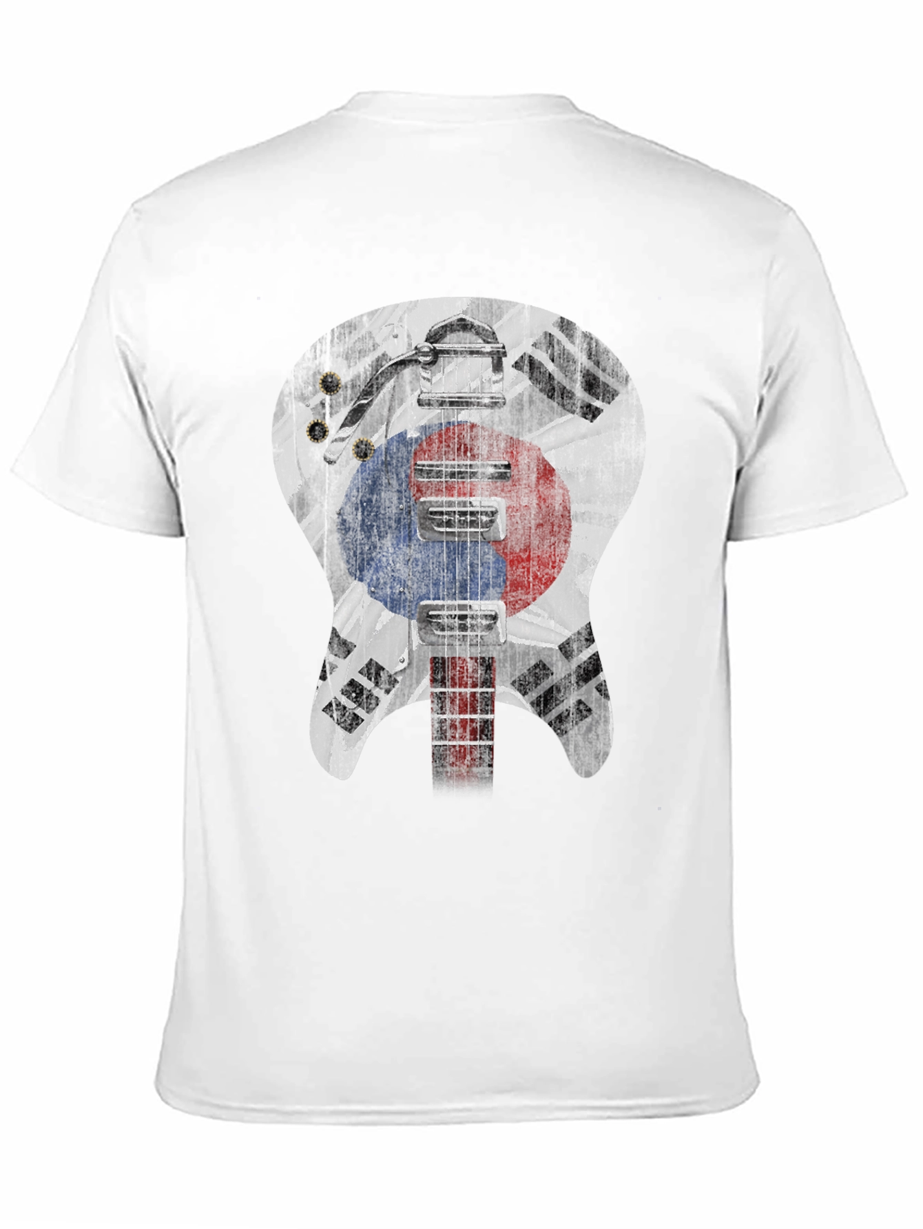 Black Korea Guitar Flag T-Shirt view 11