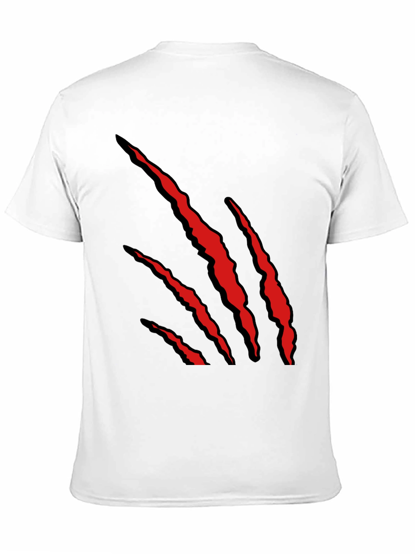 Black Men's Black T-Shirt with Red Claw Graphic view 11