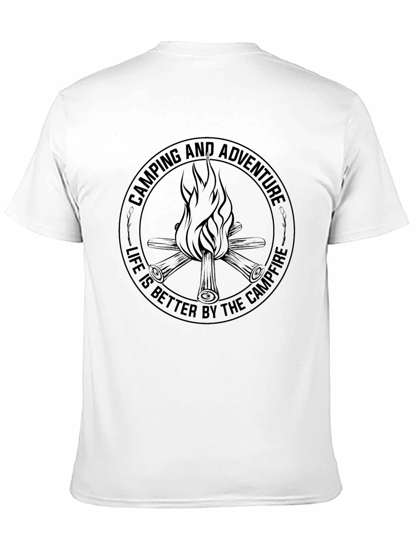 Black Camping Adventure Campfire Graphic T-Shirt view 11