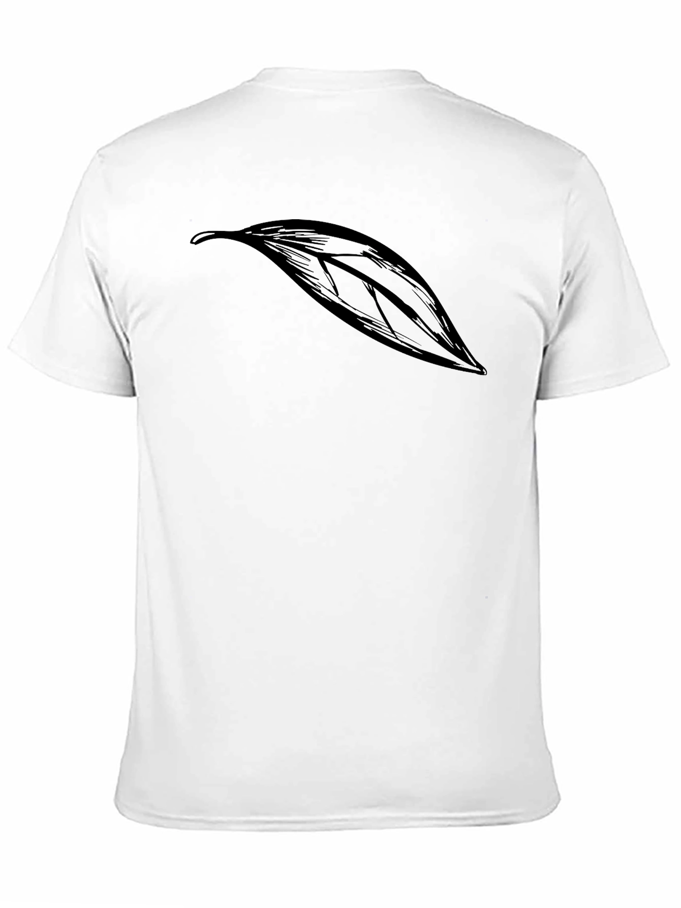 Black Men's Black Leaf Graphic Tee - Casual Style view 11