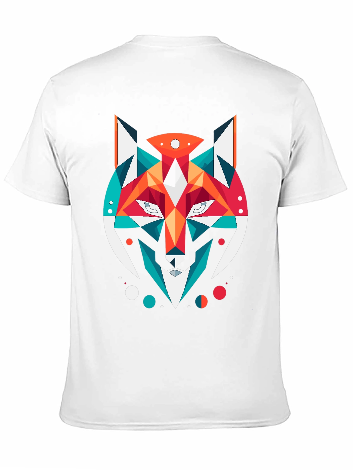 Black Geometric Fox Graphic Black T-Shirt view 11