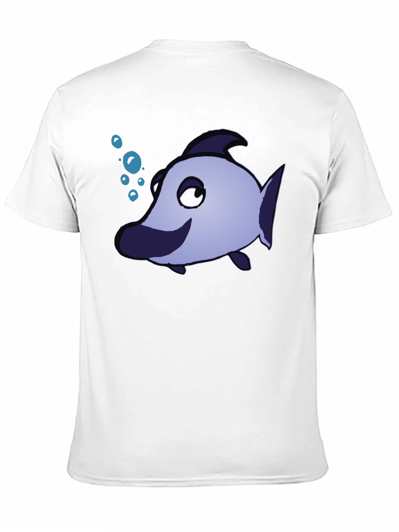 Black Funny Cartoon Fish T-Shirt view 11