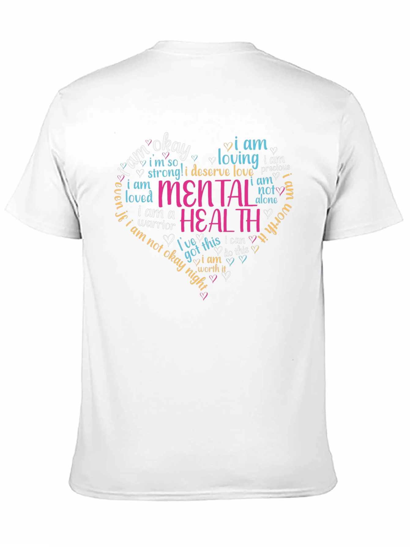 Black Mental Health Awareness Heart T-Shirt - Black view 11