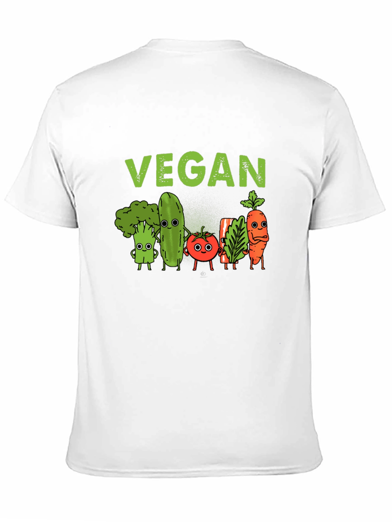 Black Vegan T-Shirt - Cute Cartoon Vegetables view 11