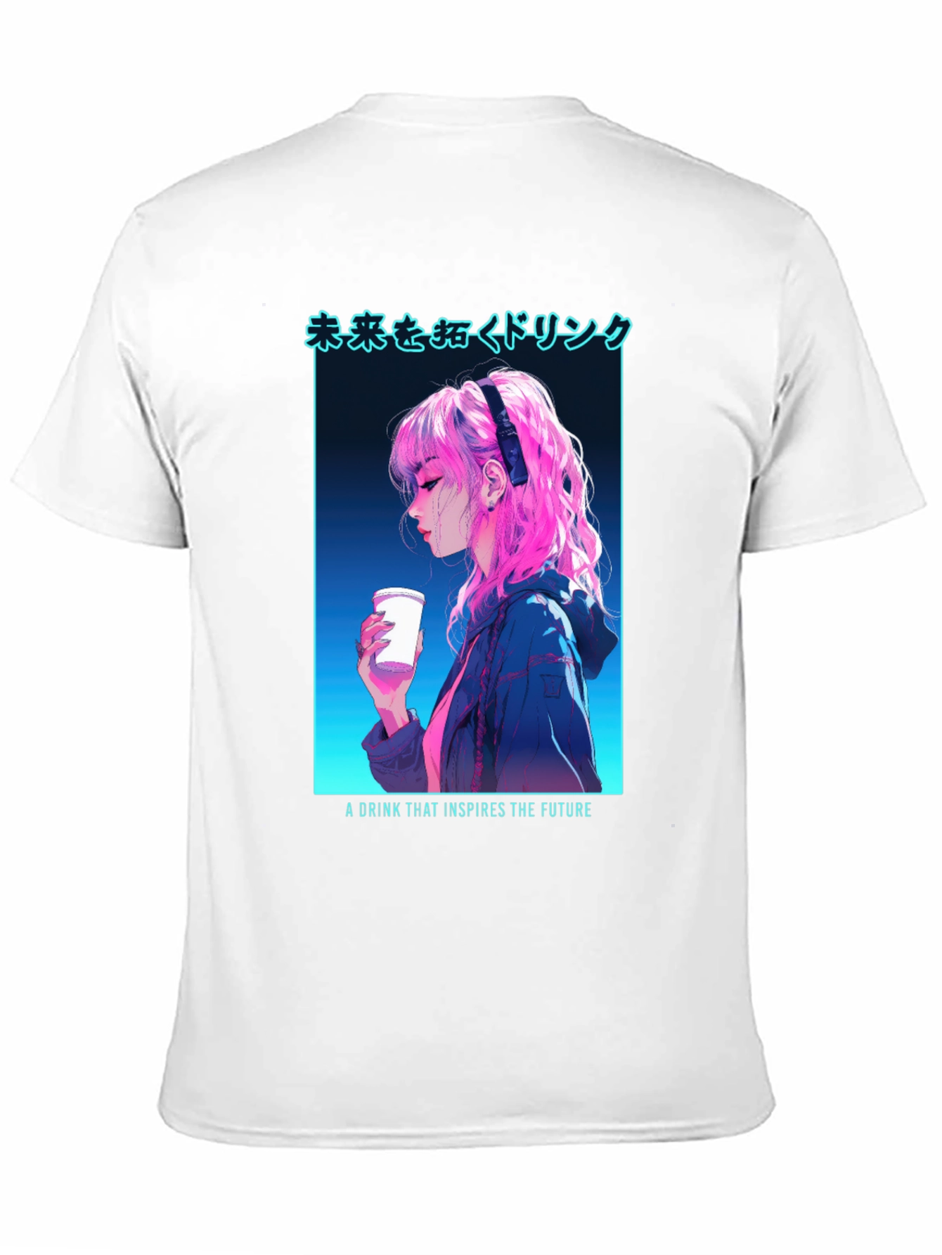 Black Anime Girl Drink T-Shirt - Inspire The Future view 11