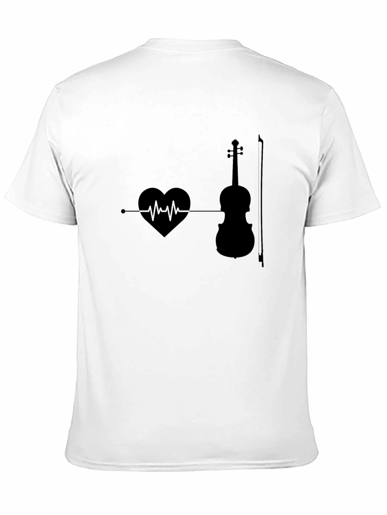 Black Heartbeat Violin T-Shirt - Music Lover Tee view 11