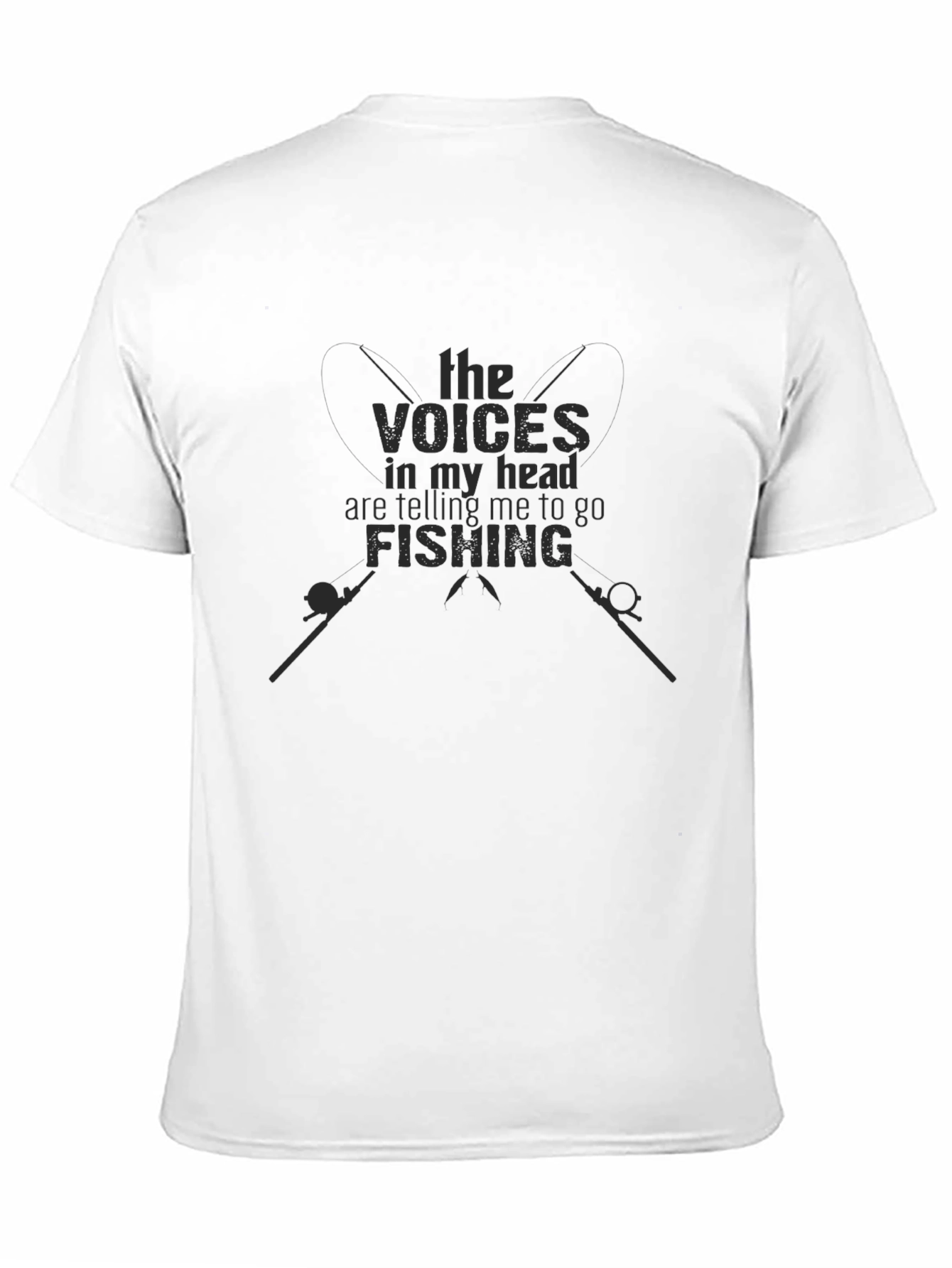 Black Voices in My Head Fishing Black Graphic Tee view 11