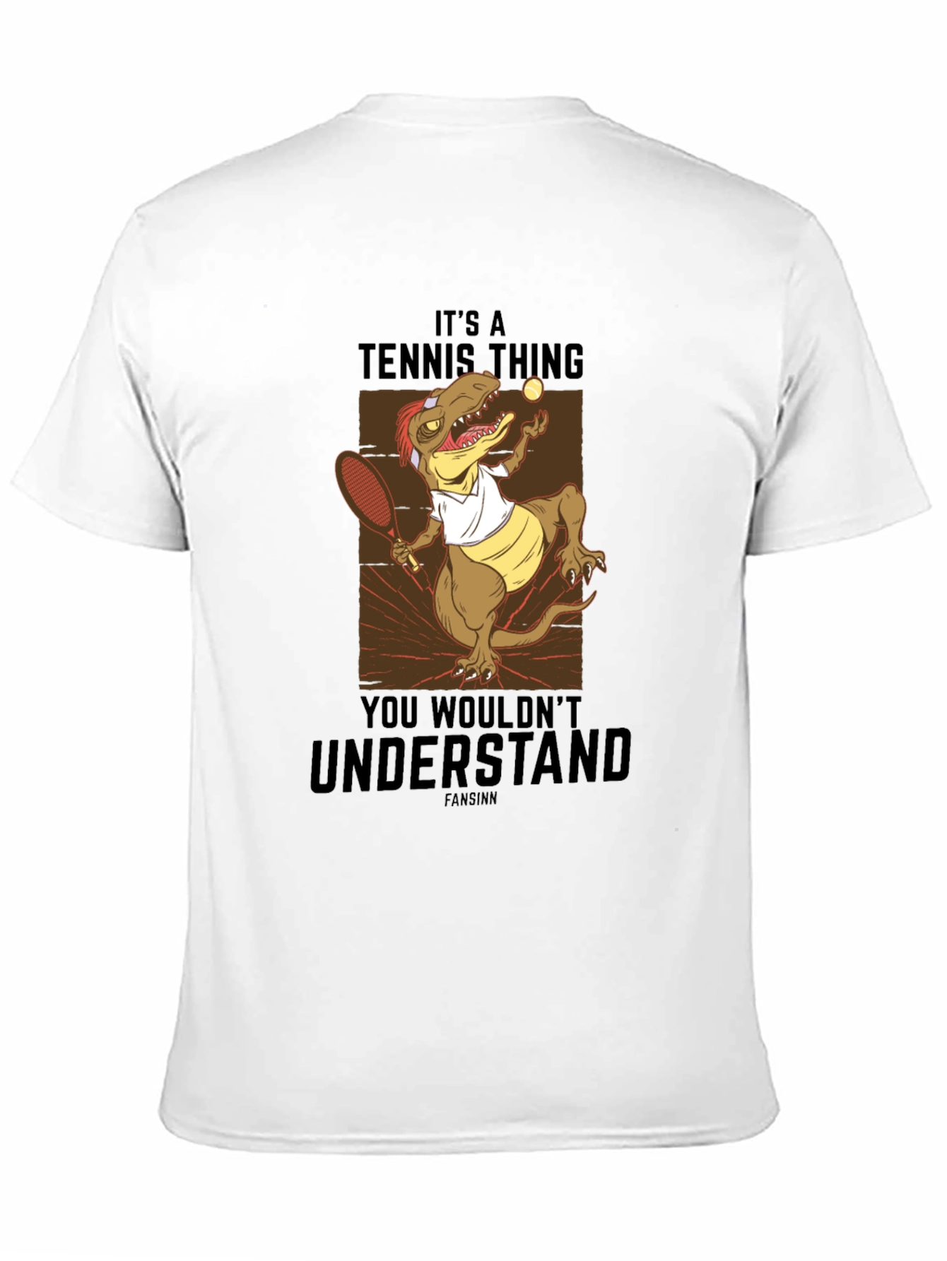 Black Tennis Dinosaur Graphic T-Shirt - "It's a Tennis Thing" view 11