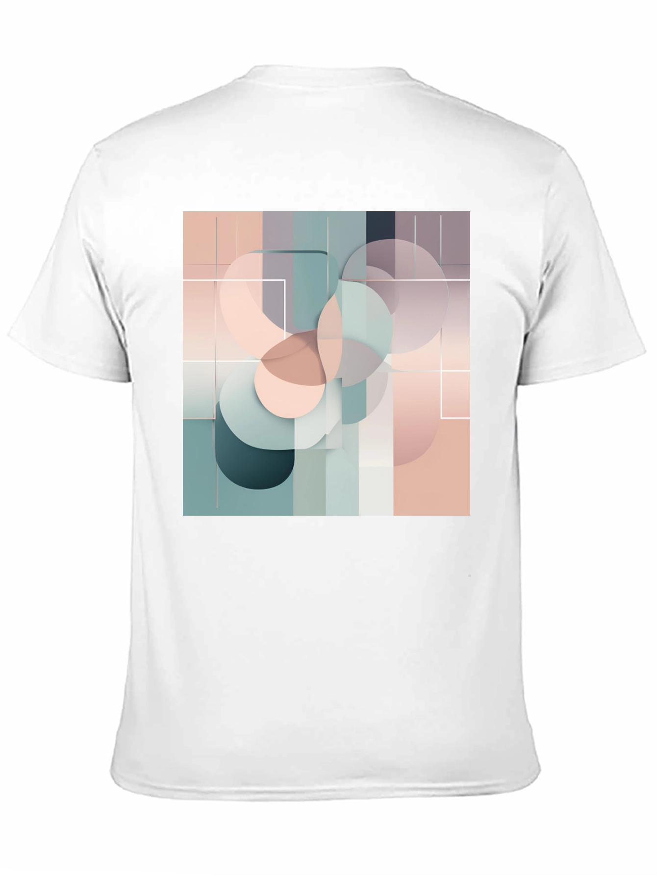 Black Modern Geometric Circle Design Black T-Shirt view 11