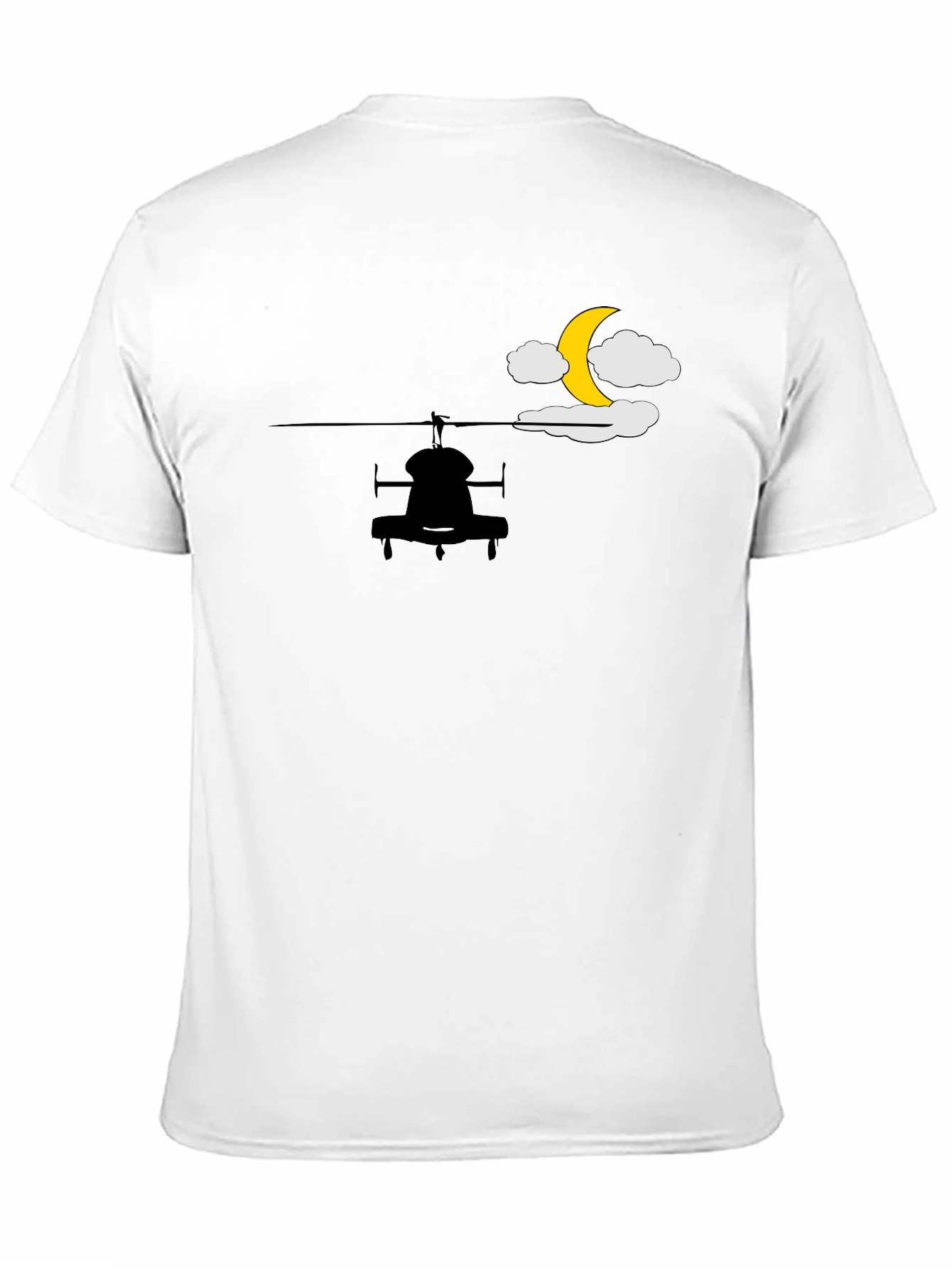 Black Helicopter Moon T-Shirt - Night Flight Design view 11
