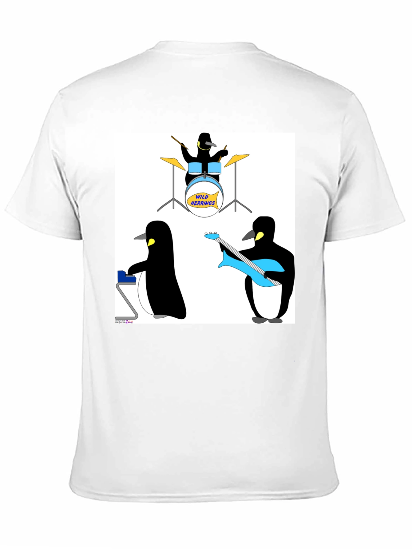Black Penguin Band Graphic Tee - Black Cotton T-Shirt view 11