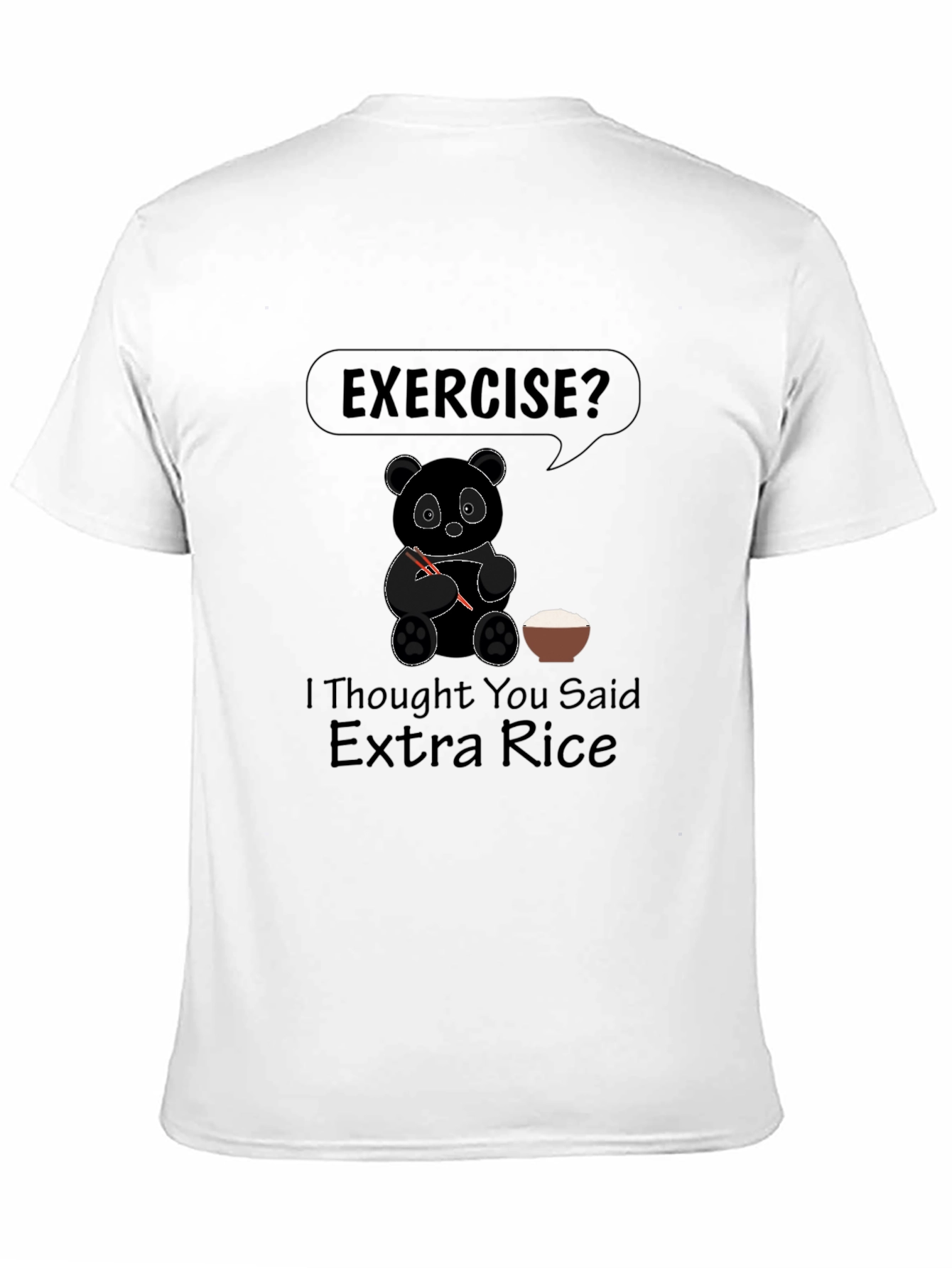 Black Exercise? Extra Rice Panda Graphic Tee - Black T-Shirt view 11
