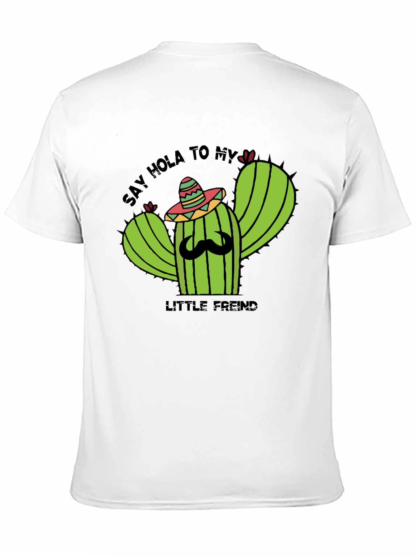 Black Hola Cactus T-Shirt - Funny Graphic Tee view 11