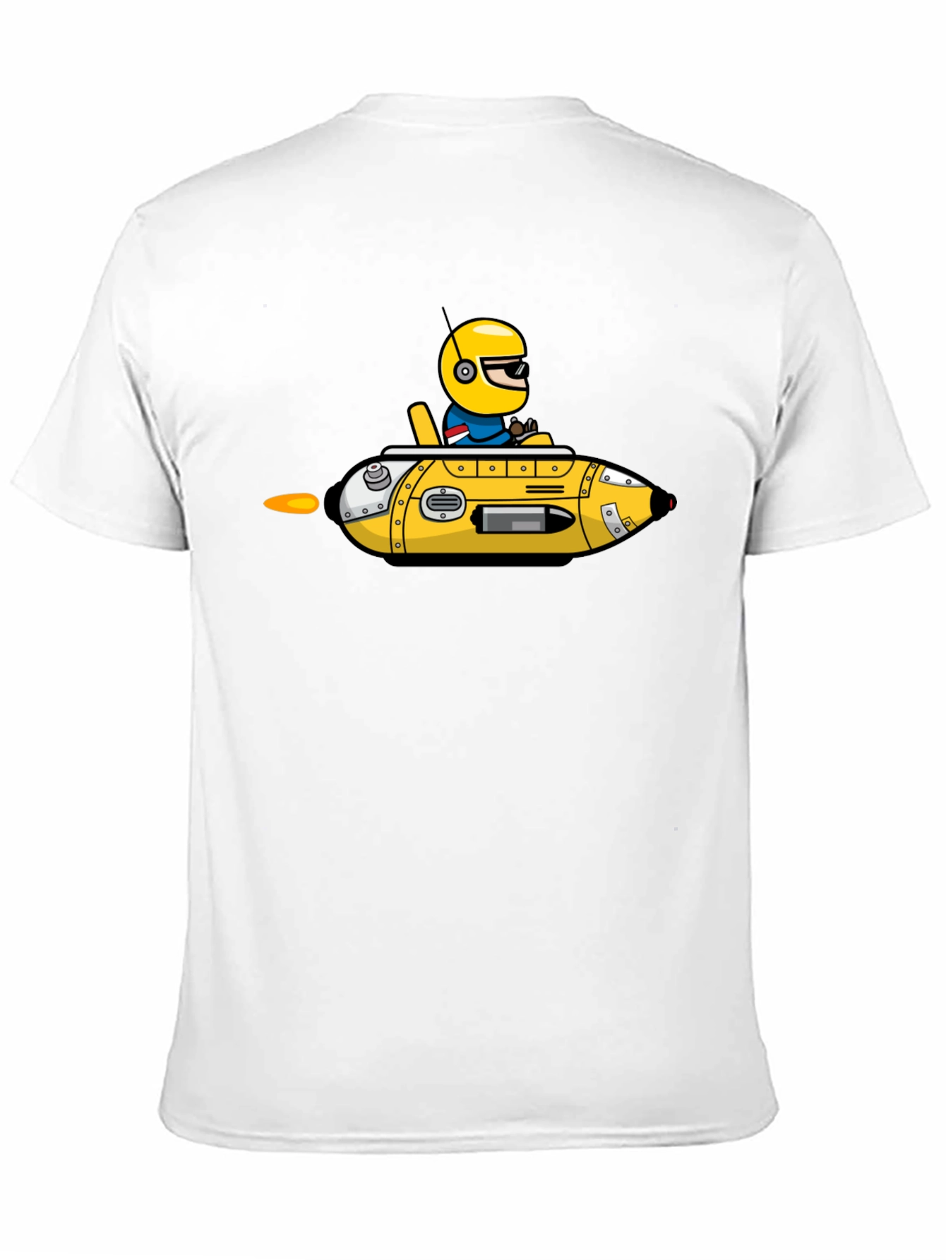 Black Cartoon Submarine T-Shirt view 11