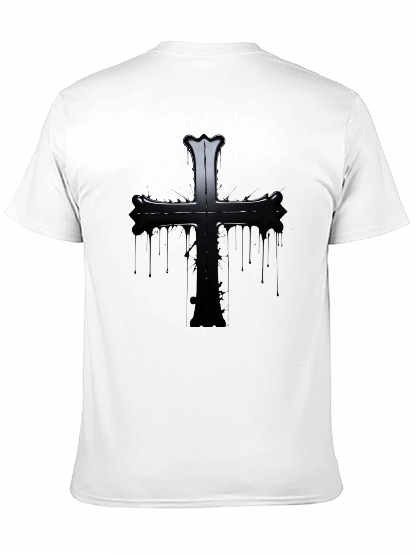 Black Gothic Cross Graphic Black T-Shirt view 11