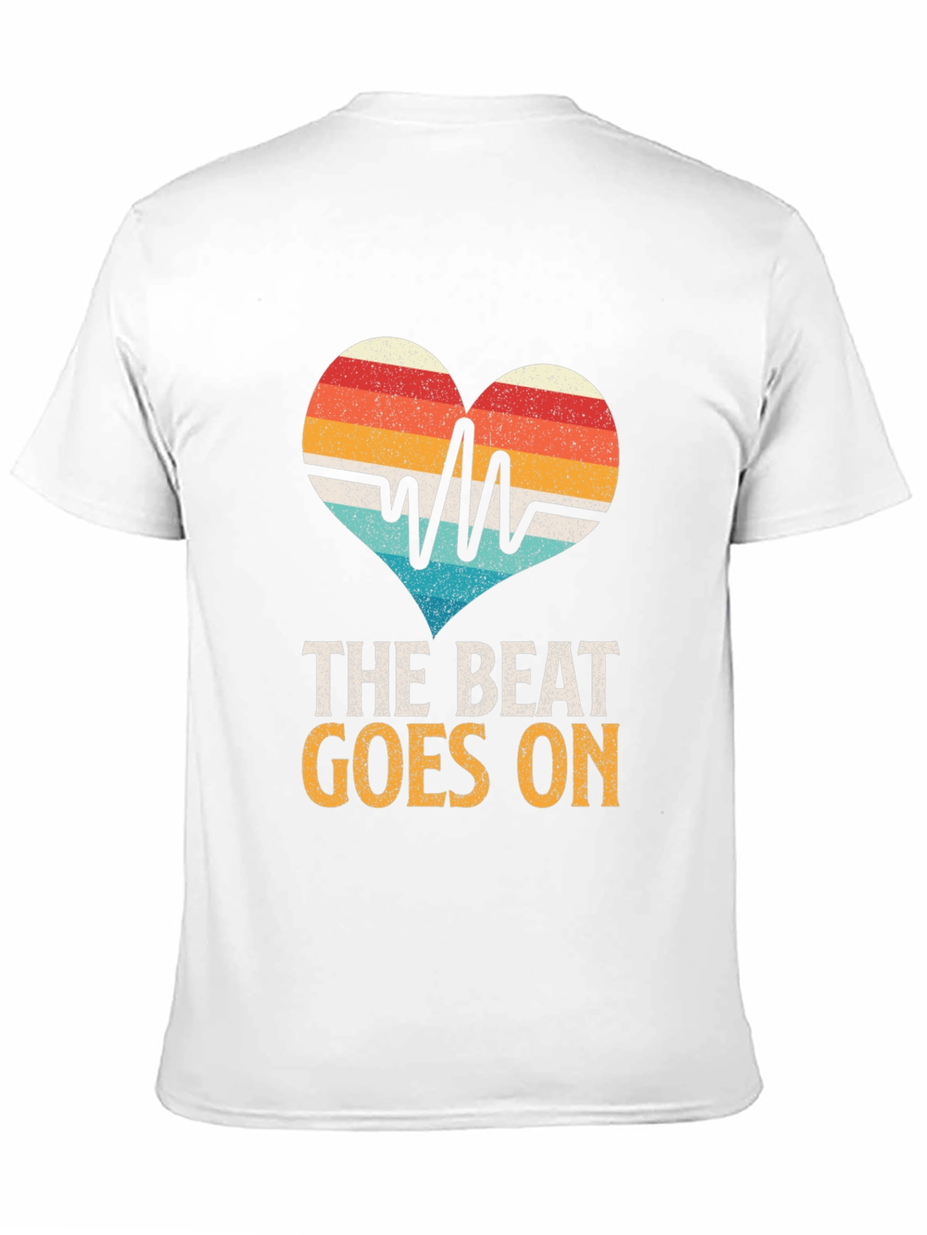 Black The Beat Goes On Heartbeat T-Shirt view 11