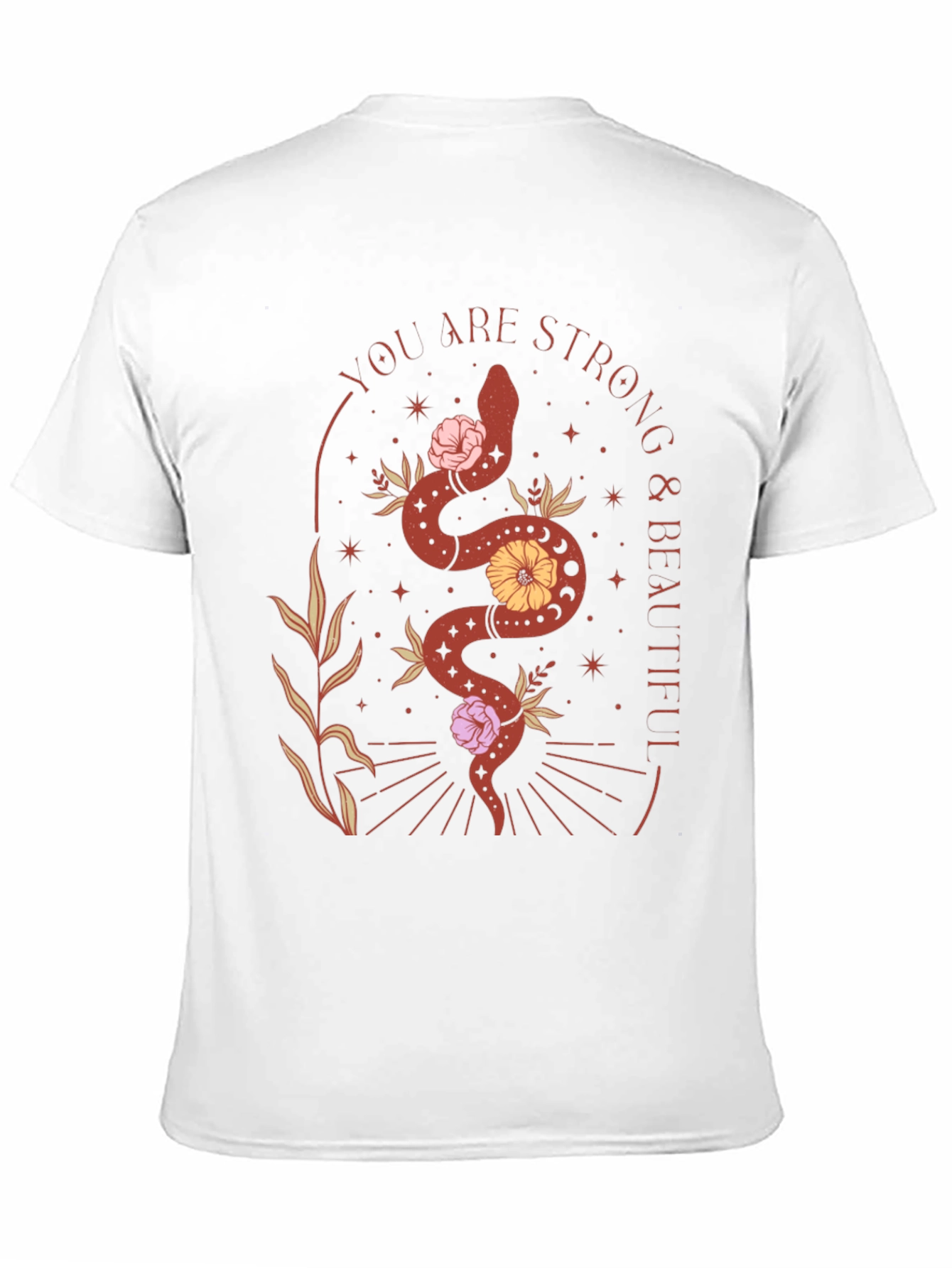 Black Strong & Beautiful Snake Graphic T-Shirt view 11