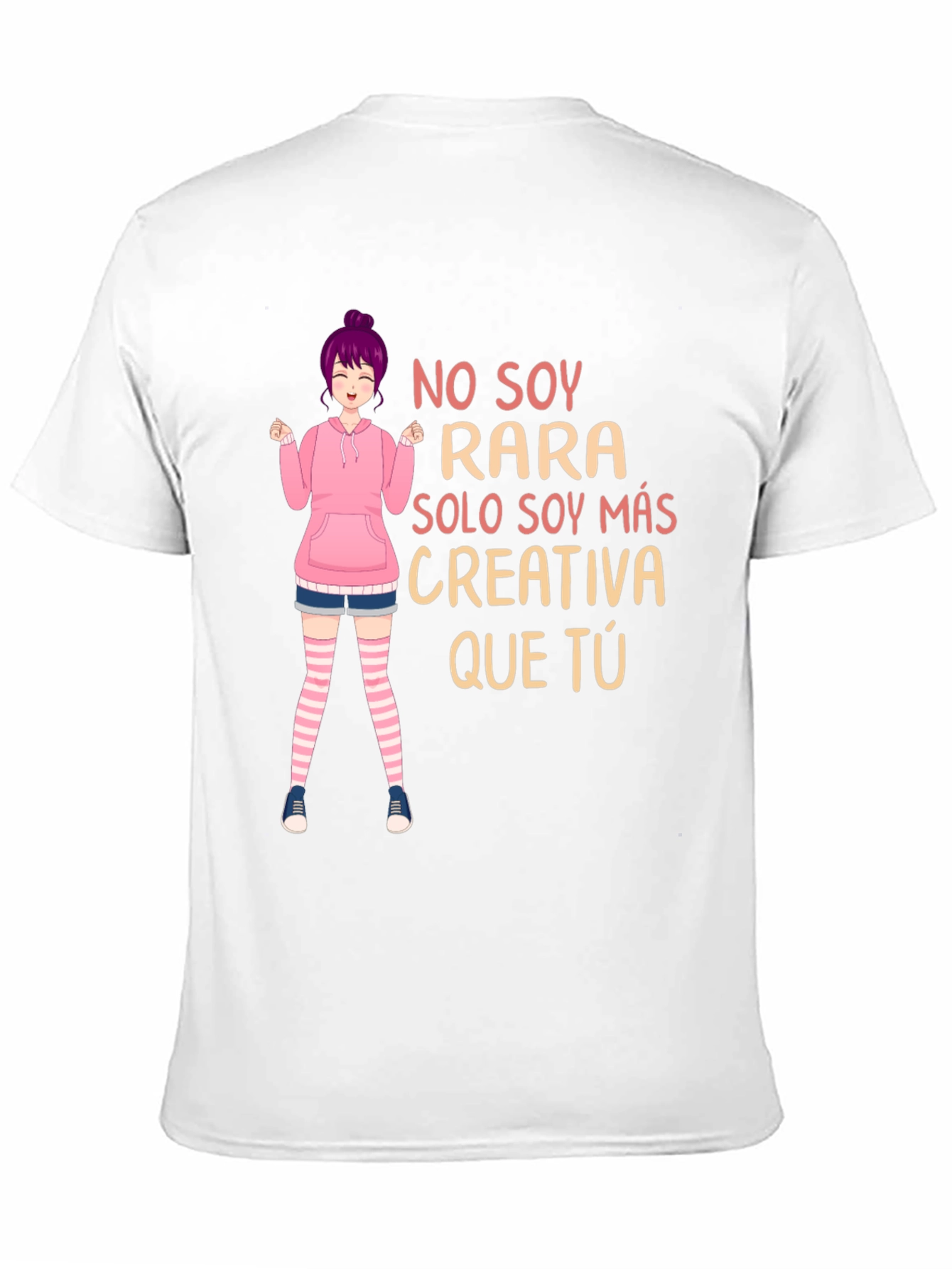 Black Creative Anime Girl Graphic Tee - Unisex Black T-Shirt view 11