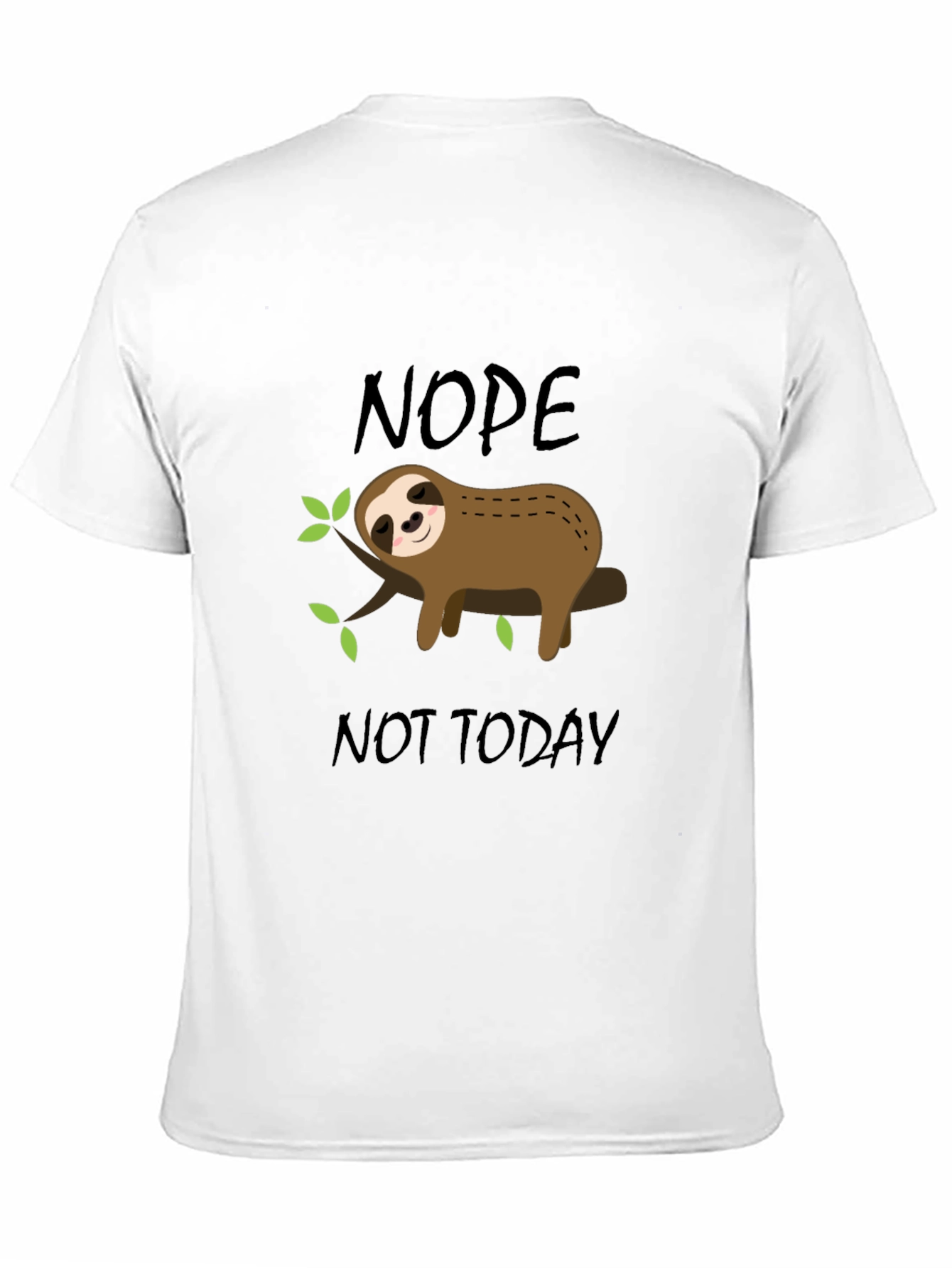 Black Nope Not Today Sloth Graphic T-Shirt view 11