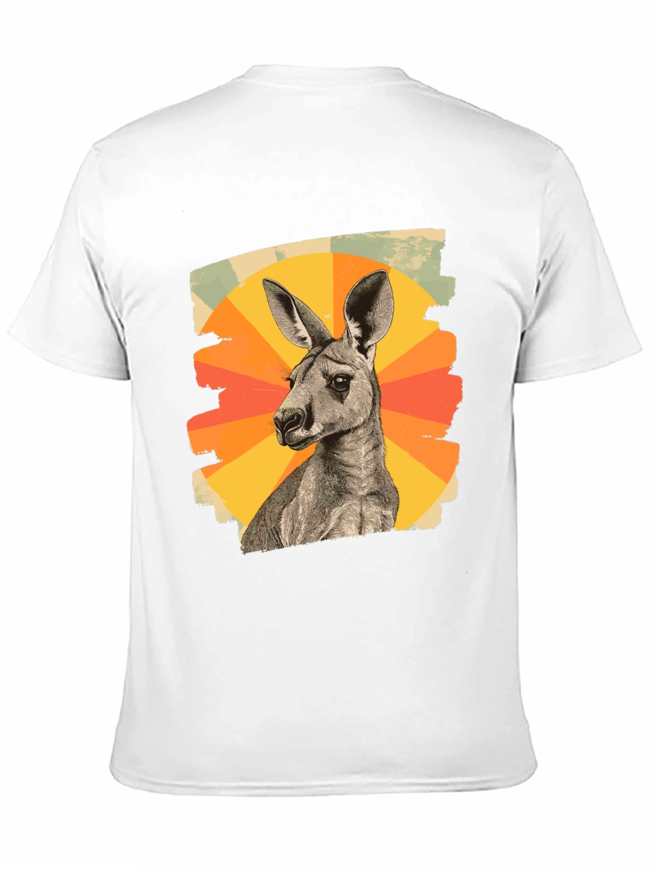 Black Retro Kangaroo Graphic Tee - Black Cotton Blend view 11