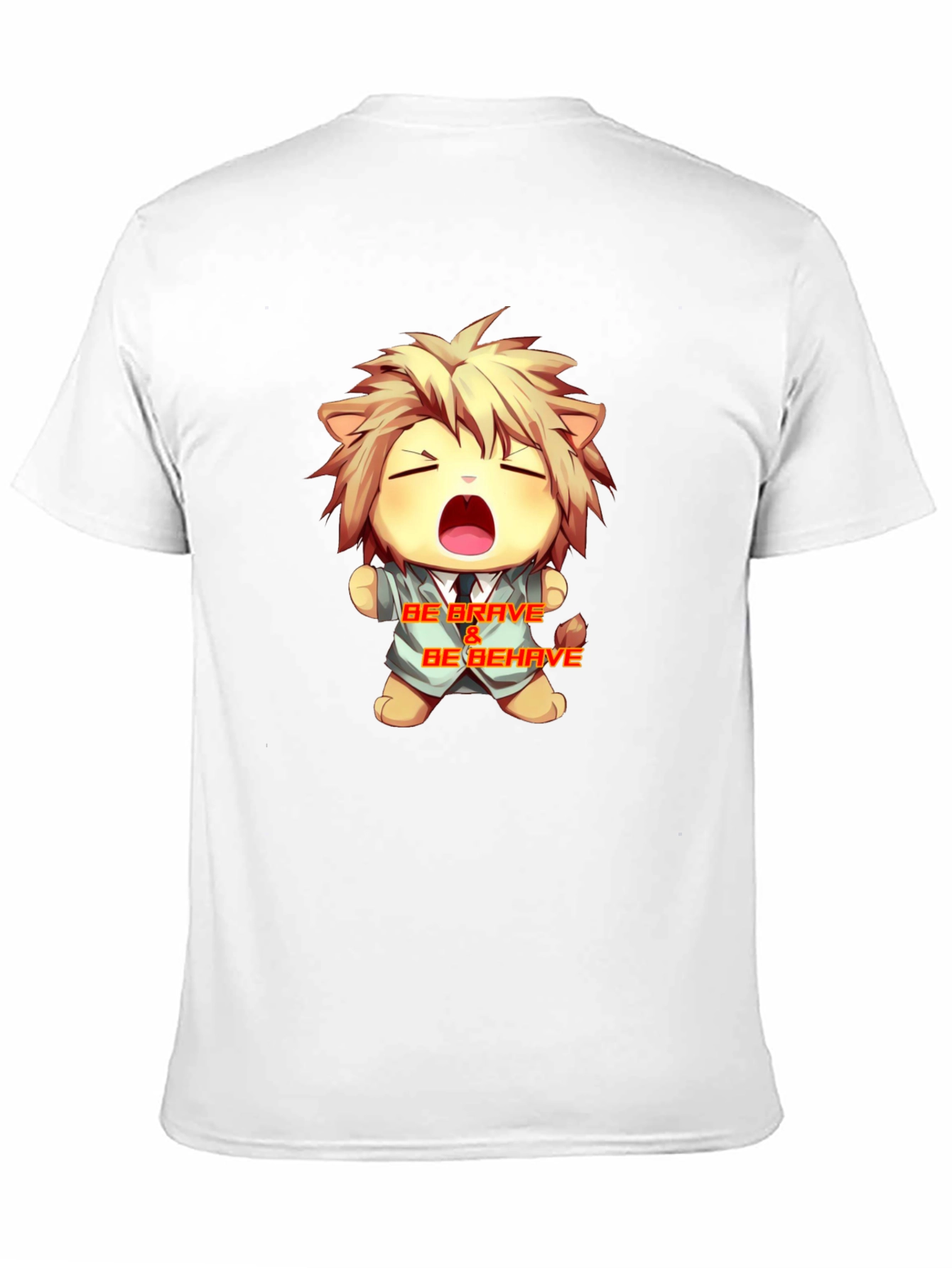 Black Be Brave Cartoon Lion Graphic Tee - Black view 11