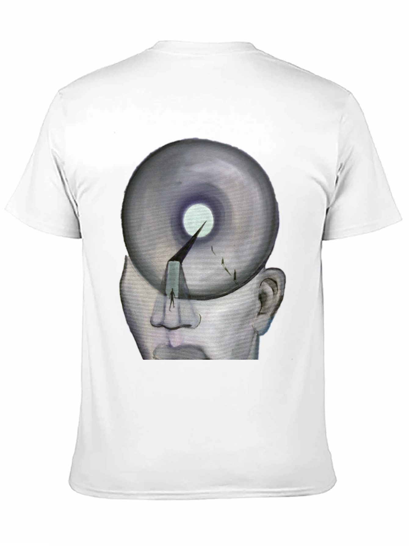 Black Surreal Head Graphic T-Shirt view 11