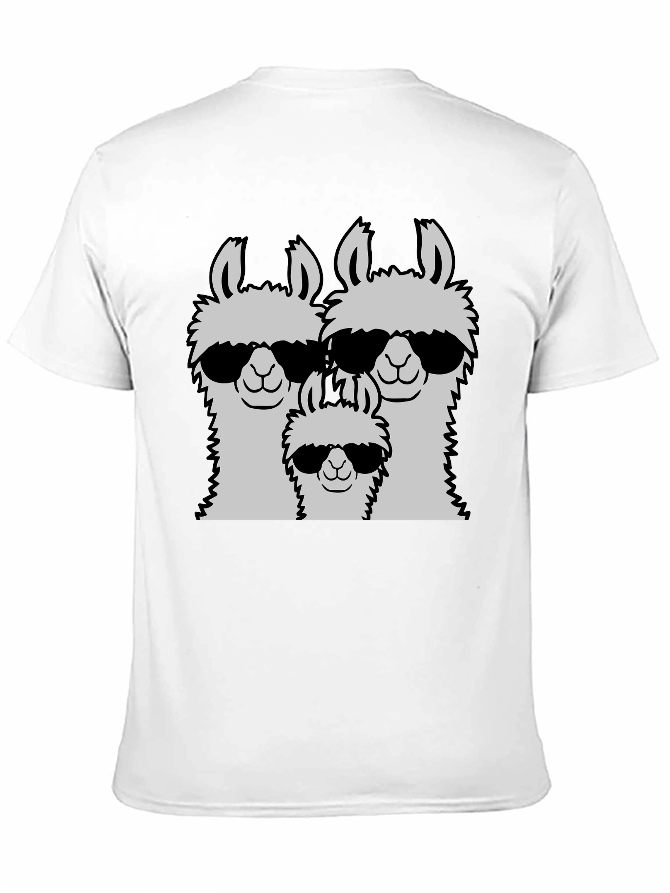 Black Llama Family T-Shirt - Cool Llama Dad, Mom, and Baby view 11