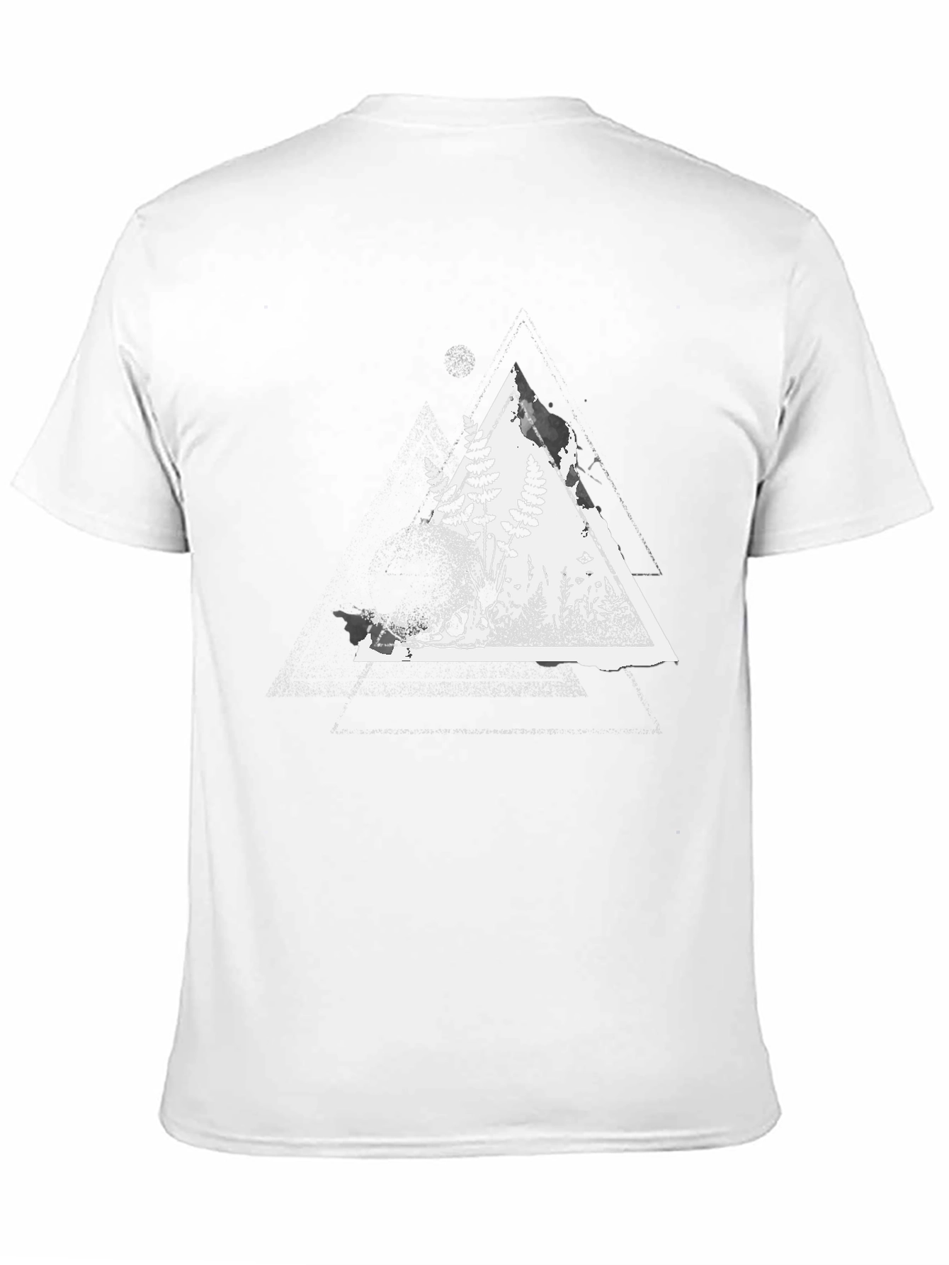 Black Nature Triangle Graphic Tee - Men's Black Cotton T-Shirt view 11