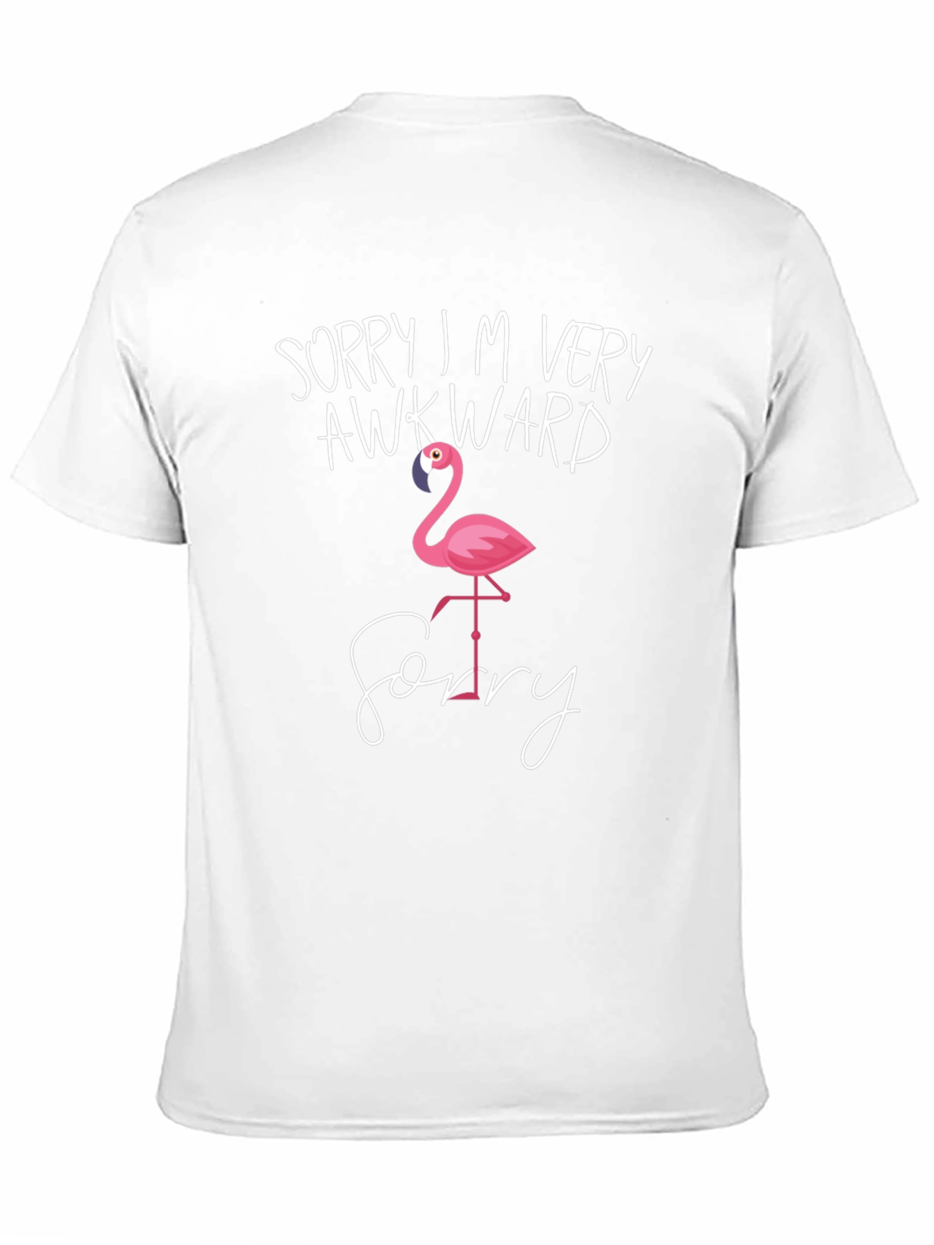 Black Awkward Flamingo Graphic Tee - Unisex Soft Cotton T-Shirt view 11