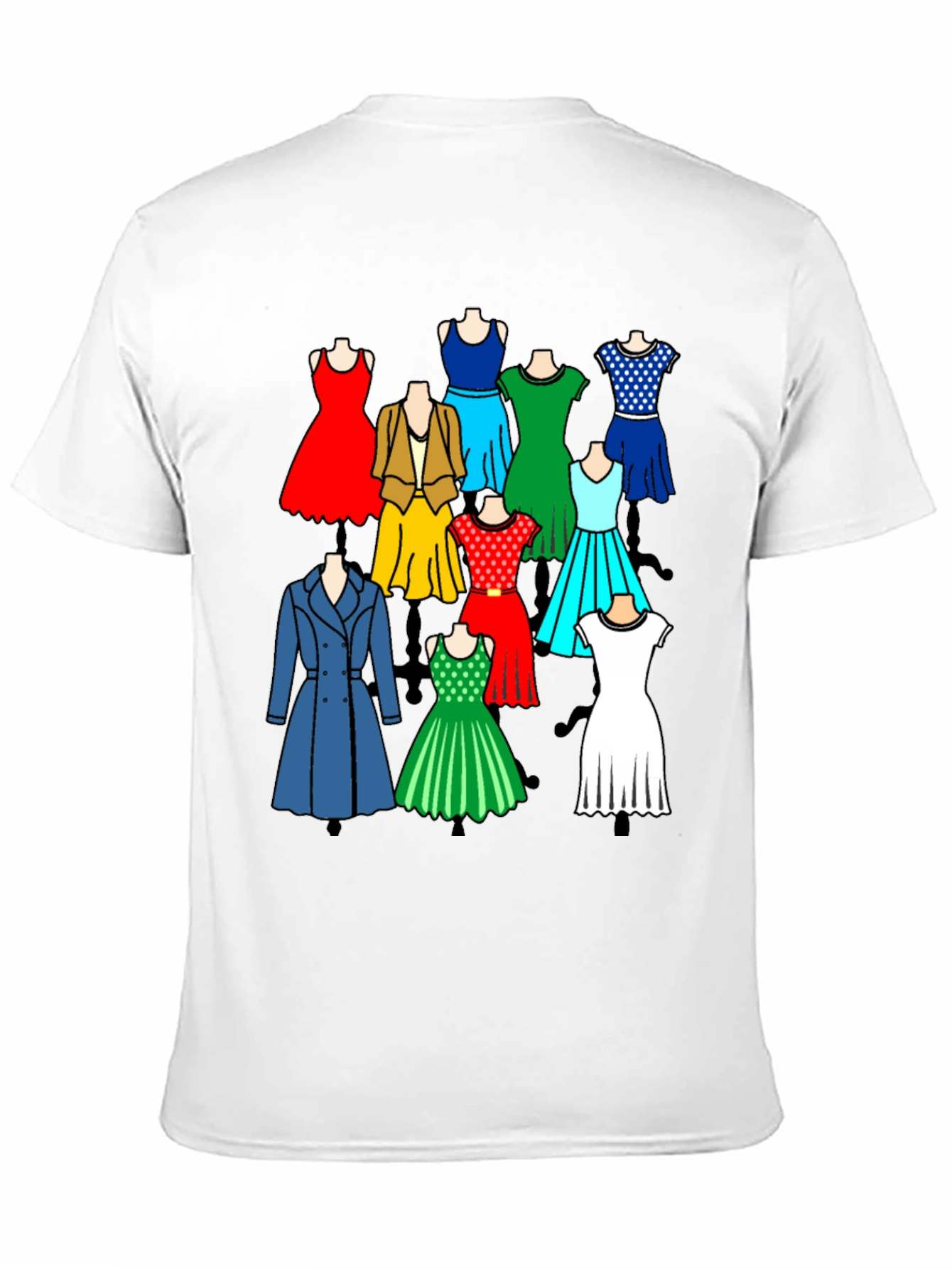 Black Colorful Dresses Graphic Tee view 11