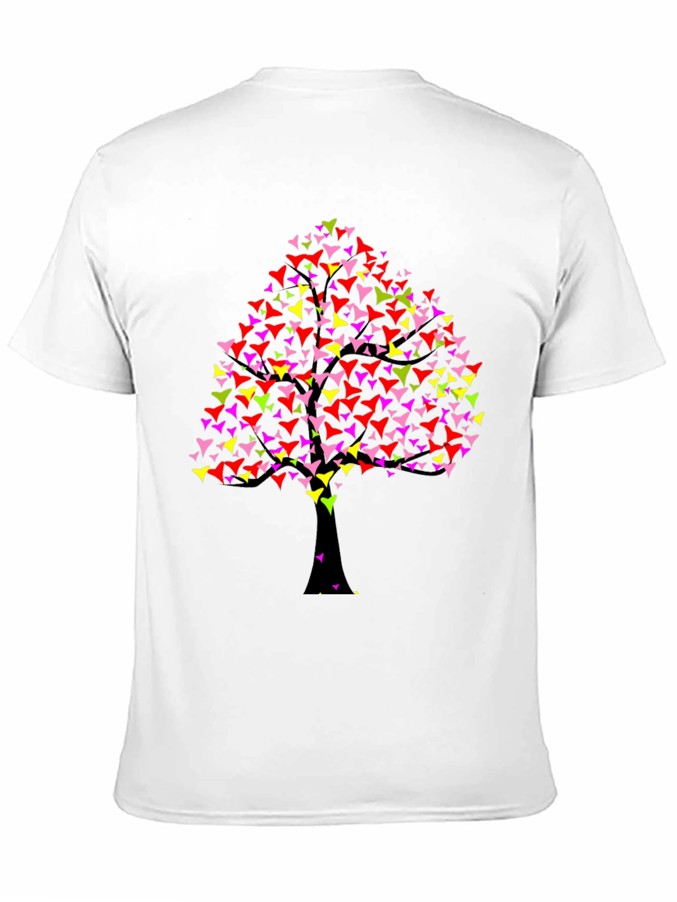 Black Colorful Tree Graphic Black T-Shirt view 11