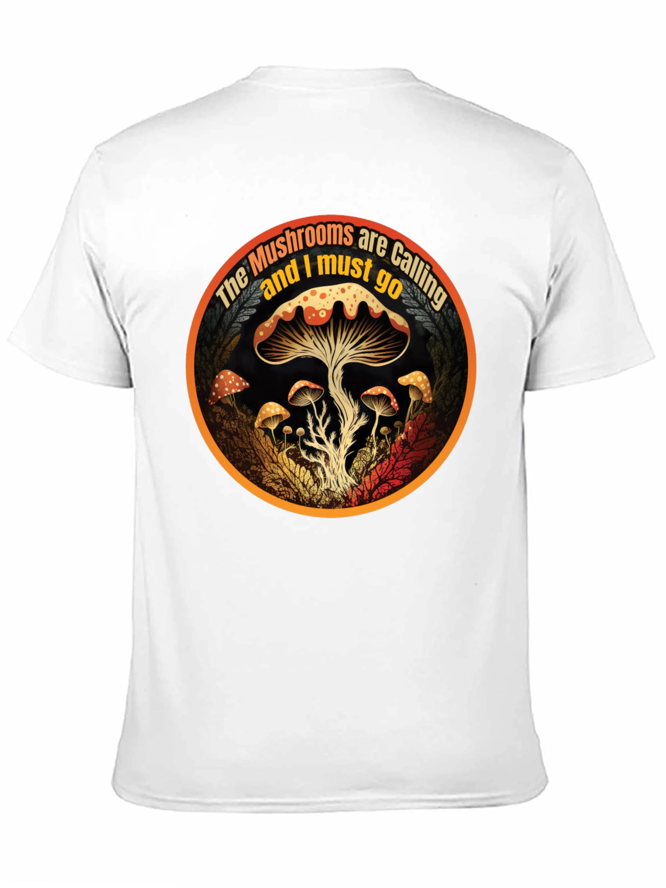 Black Mushroom Calling T-Shirt - Nature Lover Apparel view 11