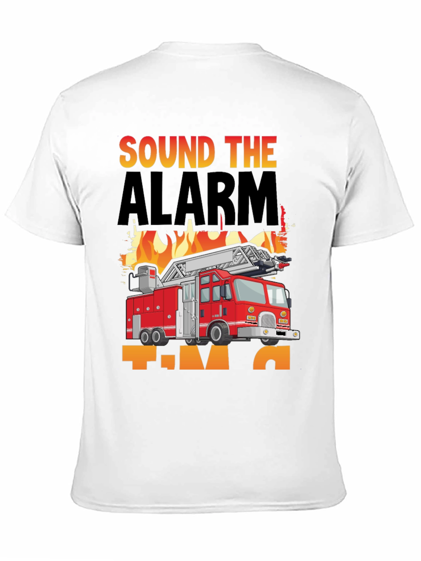Black Sound the Alarm Fire Truck T-Shirt view 11