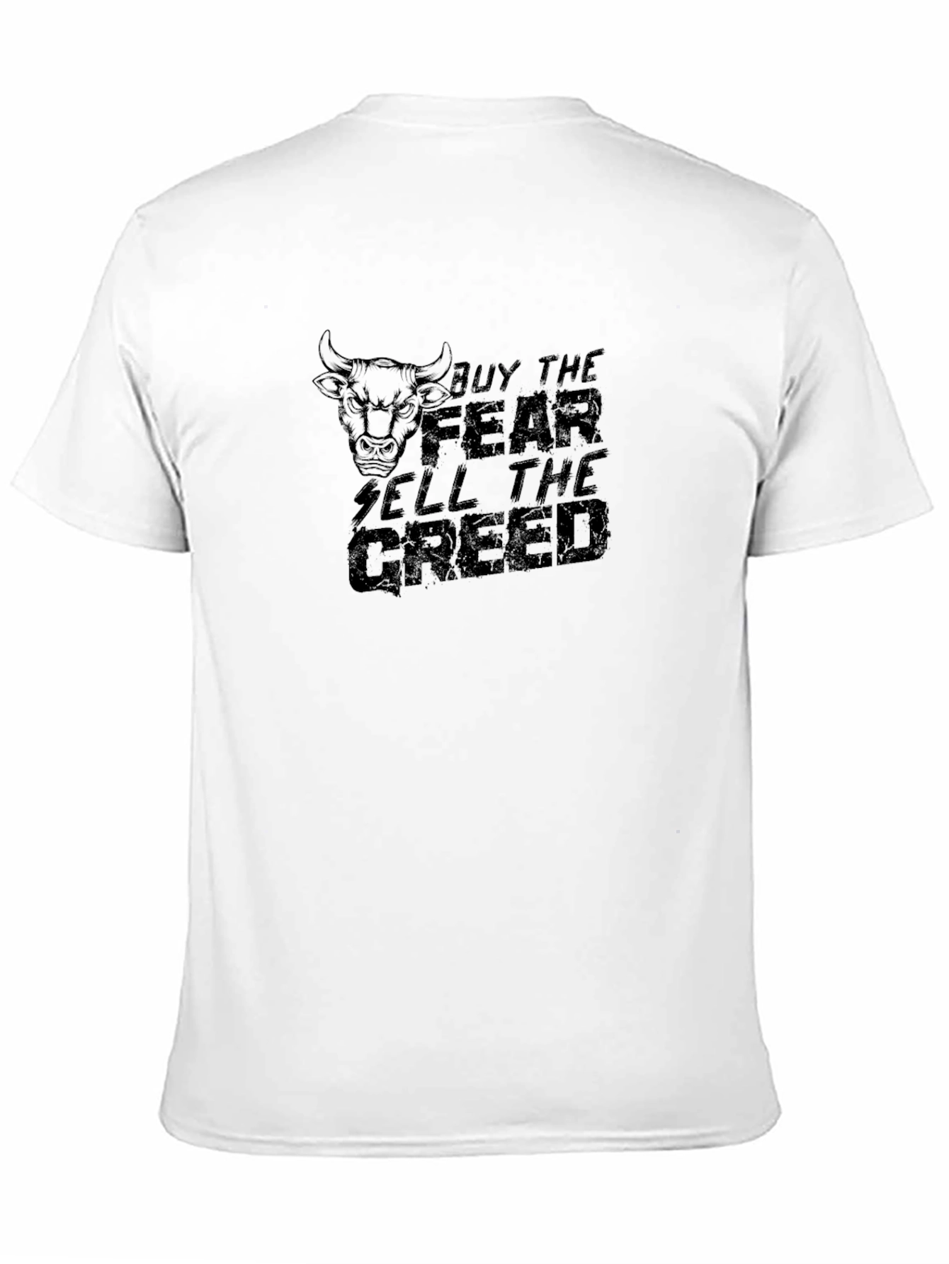 Black Buy the Fear, Sell the Greed Graphic Tee view 11